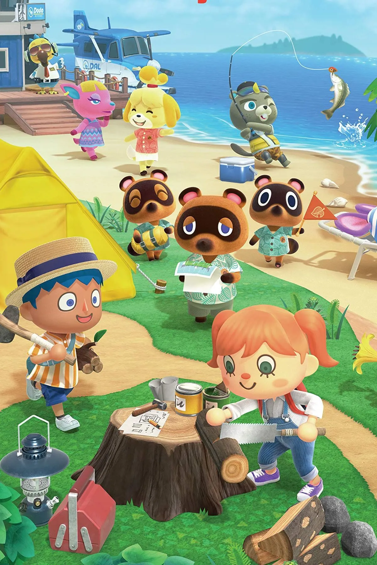 Bìa game Animal Crossing: New Horizons với các nhân vật đáng yêu