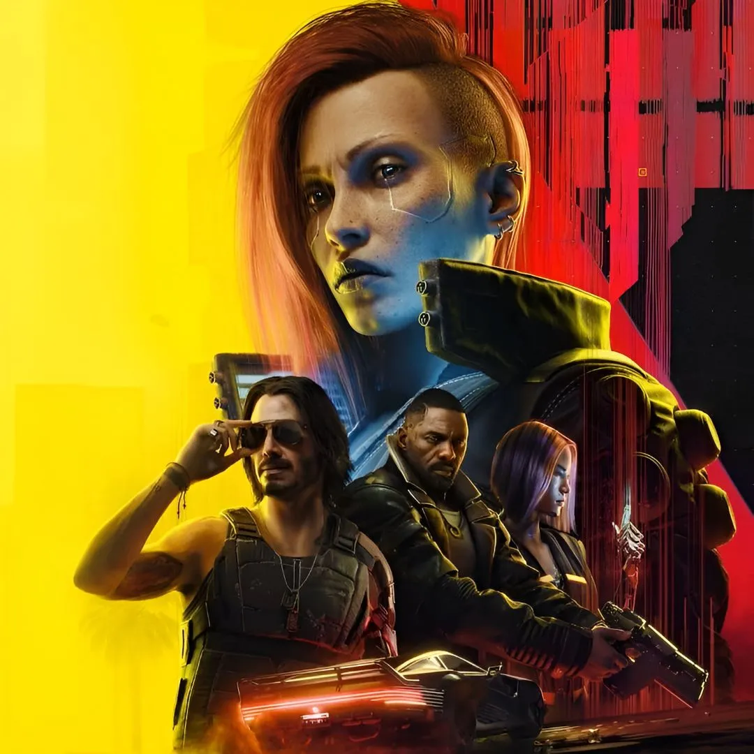 Bìa game Cyberpunk 2077: Ultimate Edition, nơi Keanu Reeves hóa thân thành Johnny Silverhand