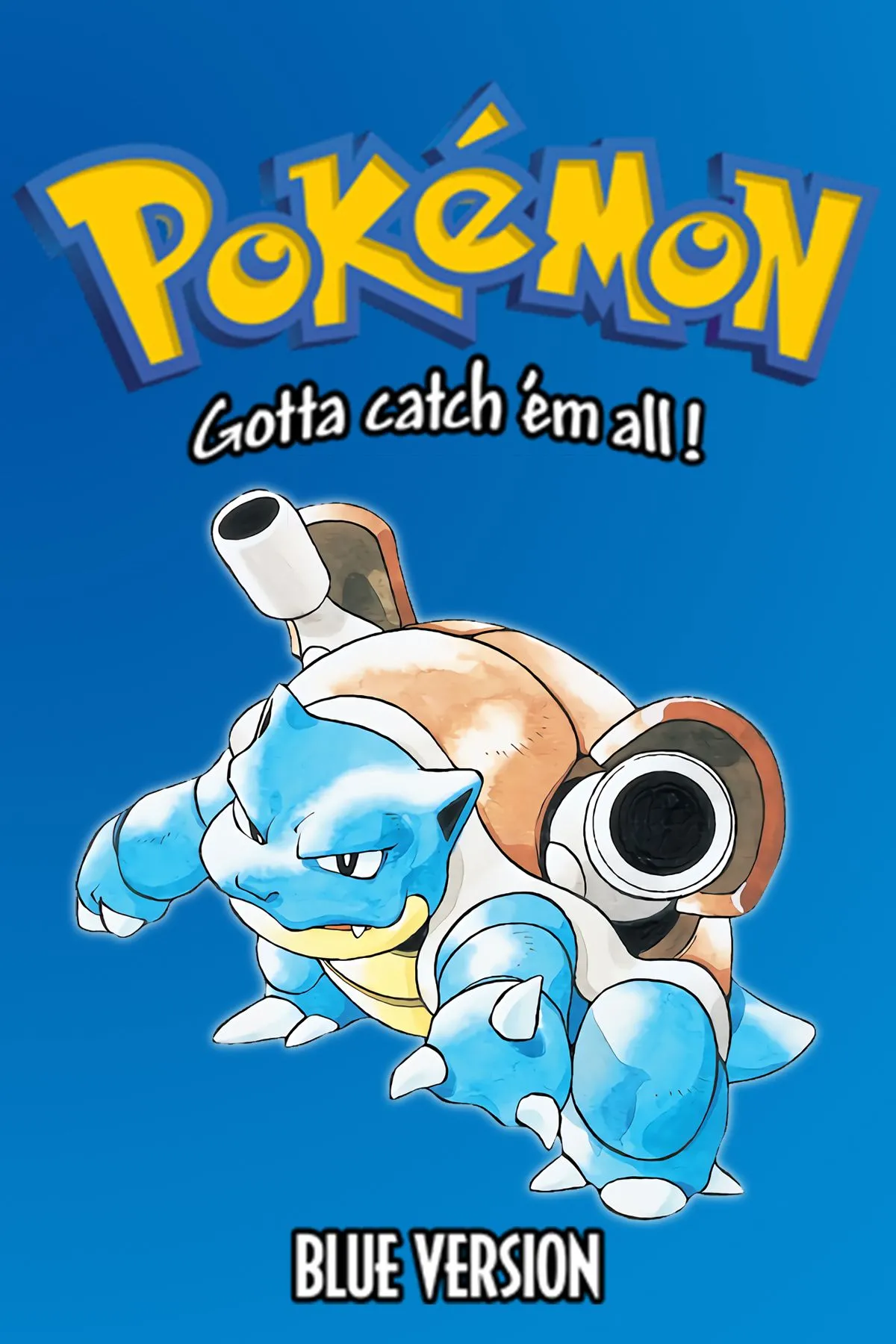 Bìa game Pokemon Blue, với hình ảnh biểu tượng Blastoise.