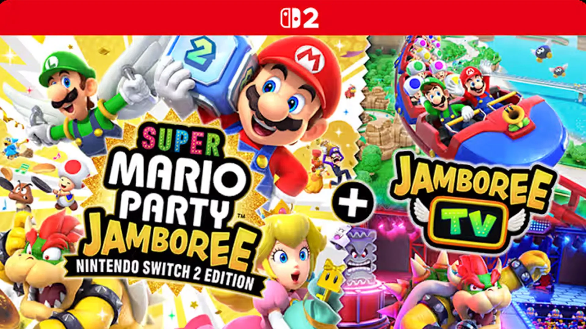 Bìa game Super Mario Party Jamboree - Nintendo Switch 2 Edition, phiên bản nâng cấp với các tính năng độc quyền của Switch 2