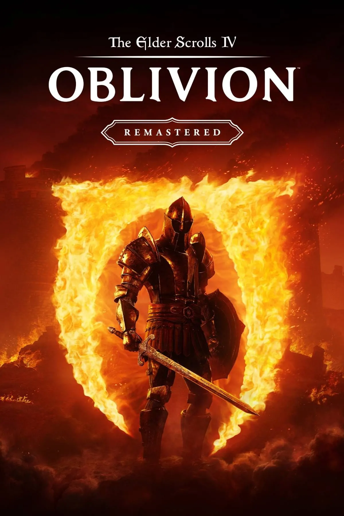 Bìa game The Elder Scrolls IV: Oblivion Remastered với biểu tượng rồng đặc trưng