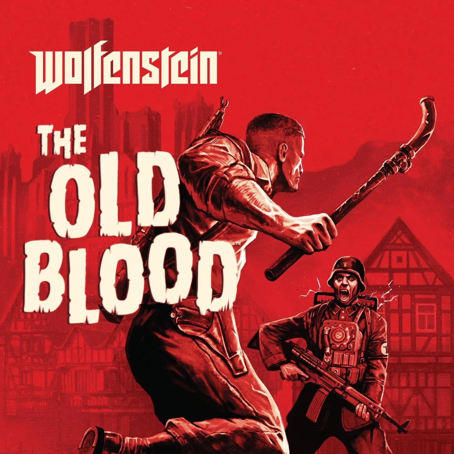 Bìa game Wolfenstein: The Old Blood, tiền truyện độc lập của The New Order với lối chơi FPS đặc trưng