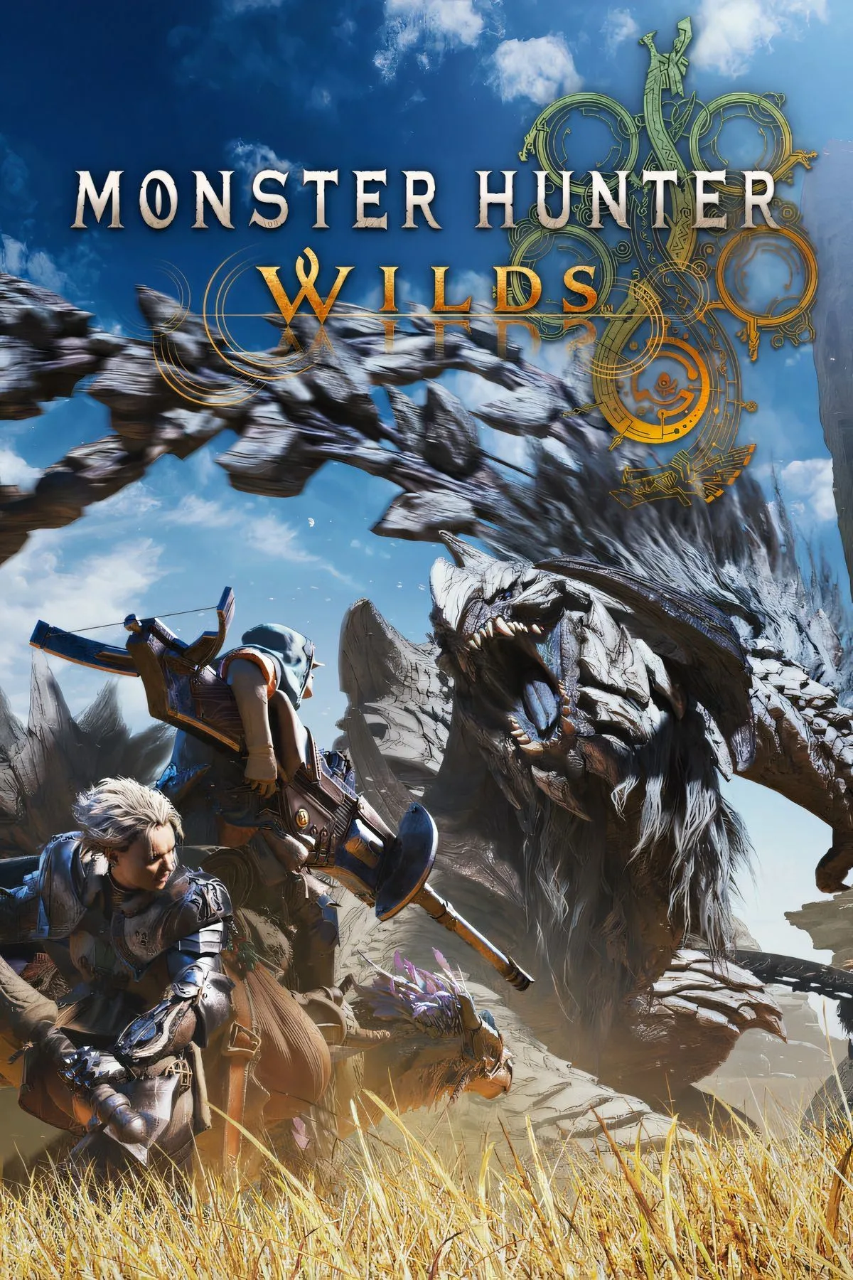 Bìa nghệ thuật của tựa game phiêu lưu hành động Monster Hunter Wilds