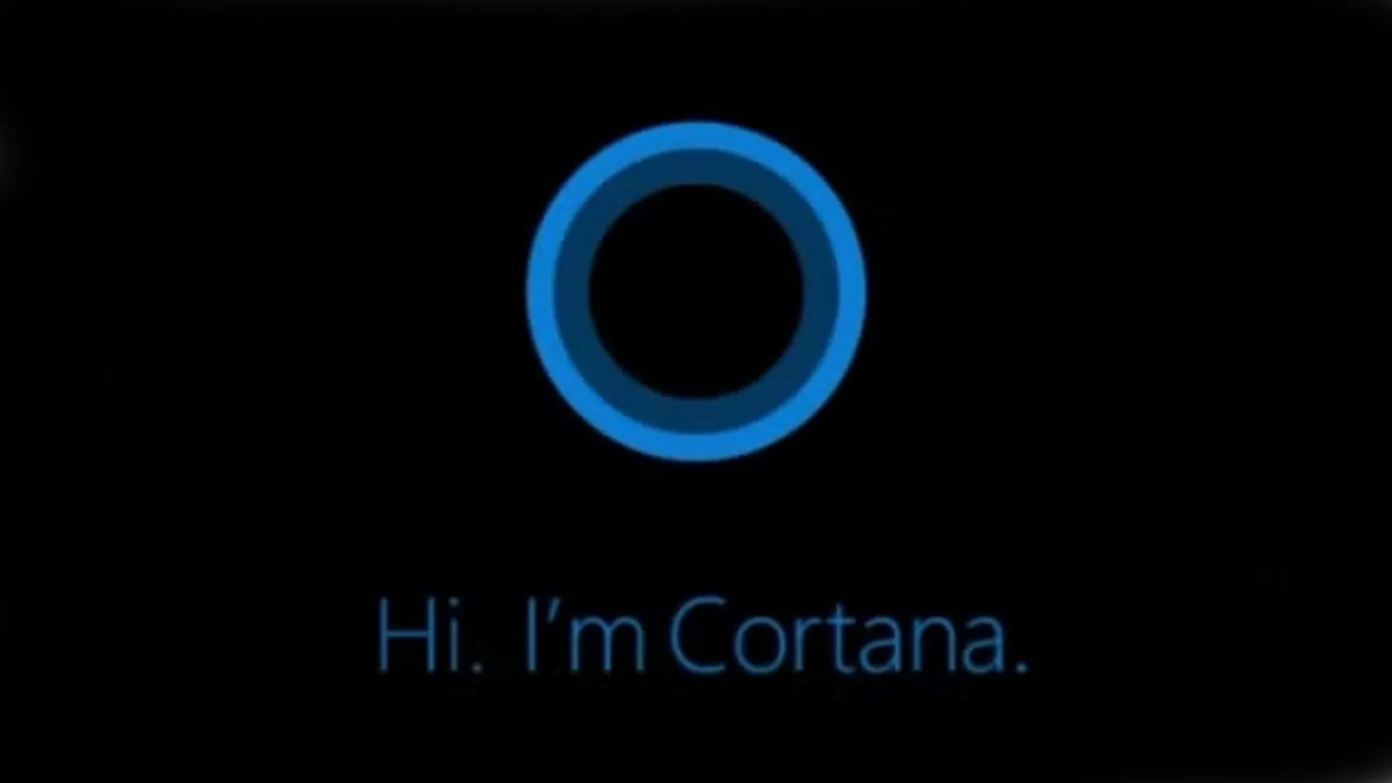 Biểu tượng vòng tròn màu xanh đặc trưng của trợ lý ảo Microsoft Cortana