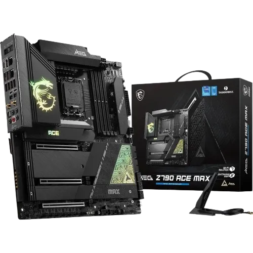 Bo mạch chủ MSI MEG Z790 ACE MAX E-ATX cao cấp với tản nhiệt M.2 lớn và khe PCIe gia cố