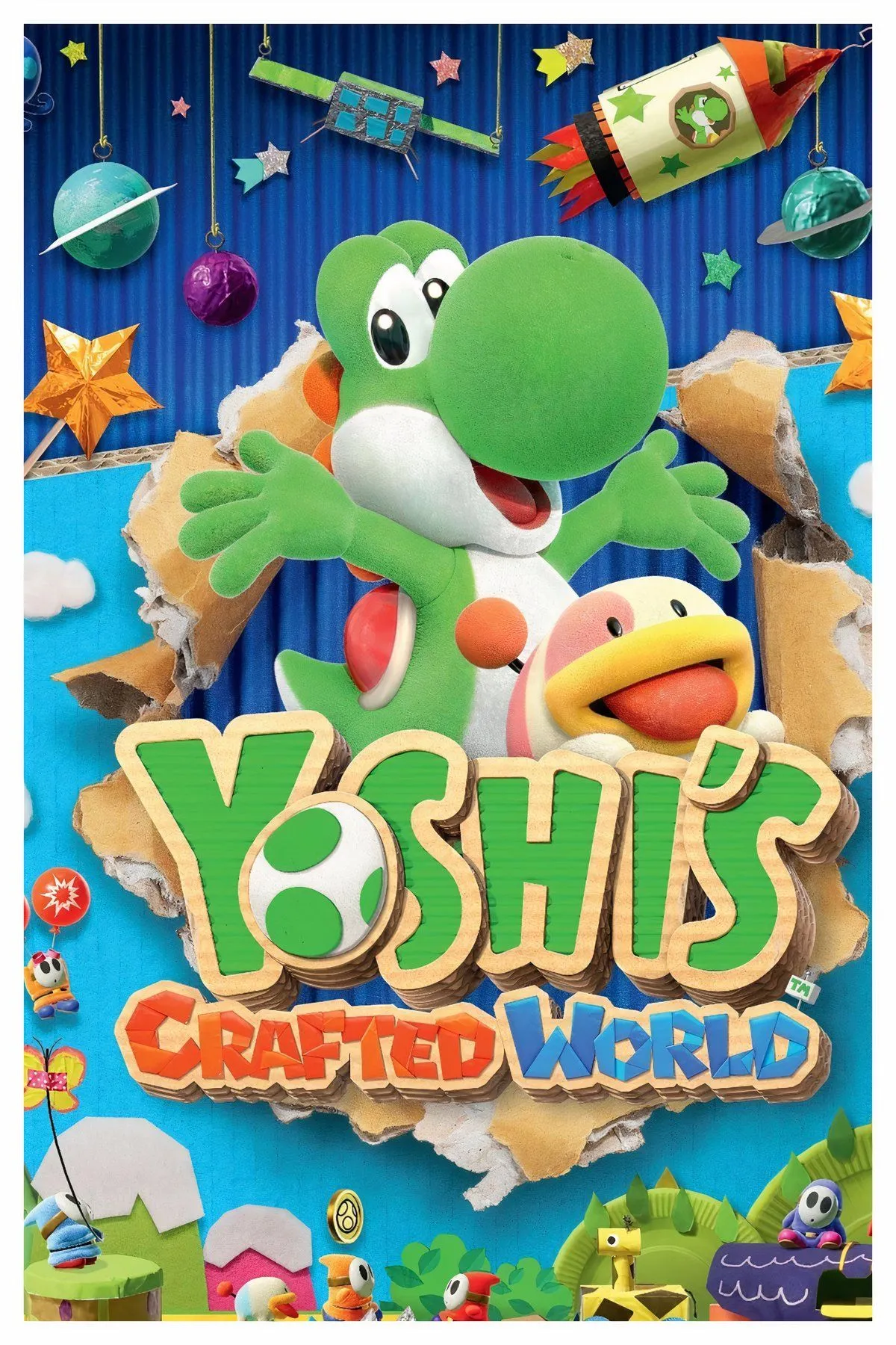 Bối cảnh đầy màu sắc và đáng yêu trong Yoshi's Crafted World, được tạo nên từ vật liệu thủ công