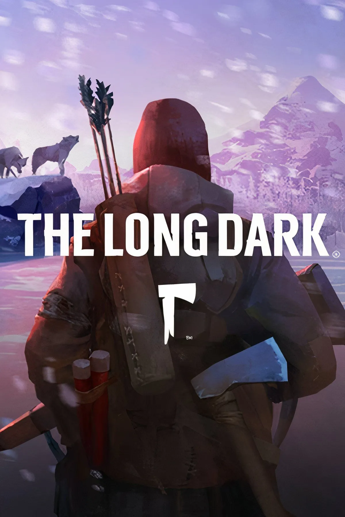 Bốn hình ảnh cắt ghép từ The Long Dark, mô tả môi trường băng giá, khắc nghiệt và các hoạt động sinh tồn
