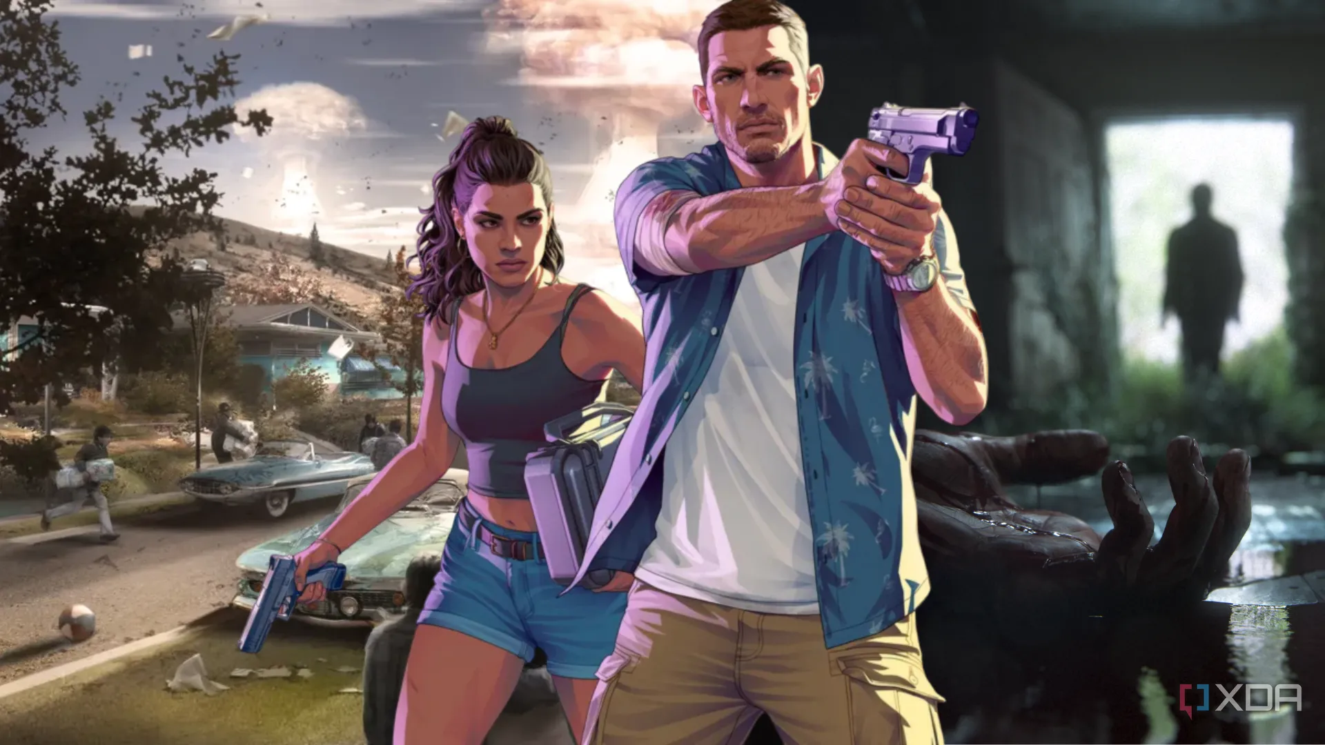Các nhân vật chính từ Grand Theft Auto VI, Fallout và The Last of Us 2 minh họa cho thể loại game thế giới mở đa dạng