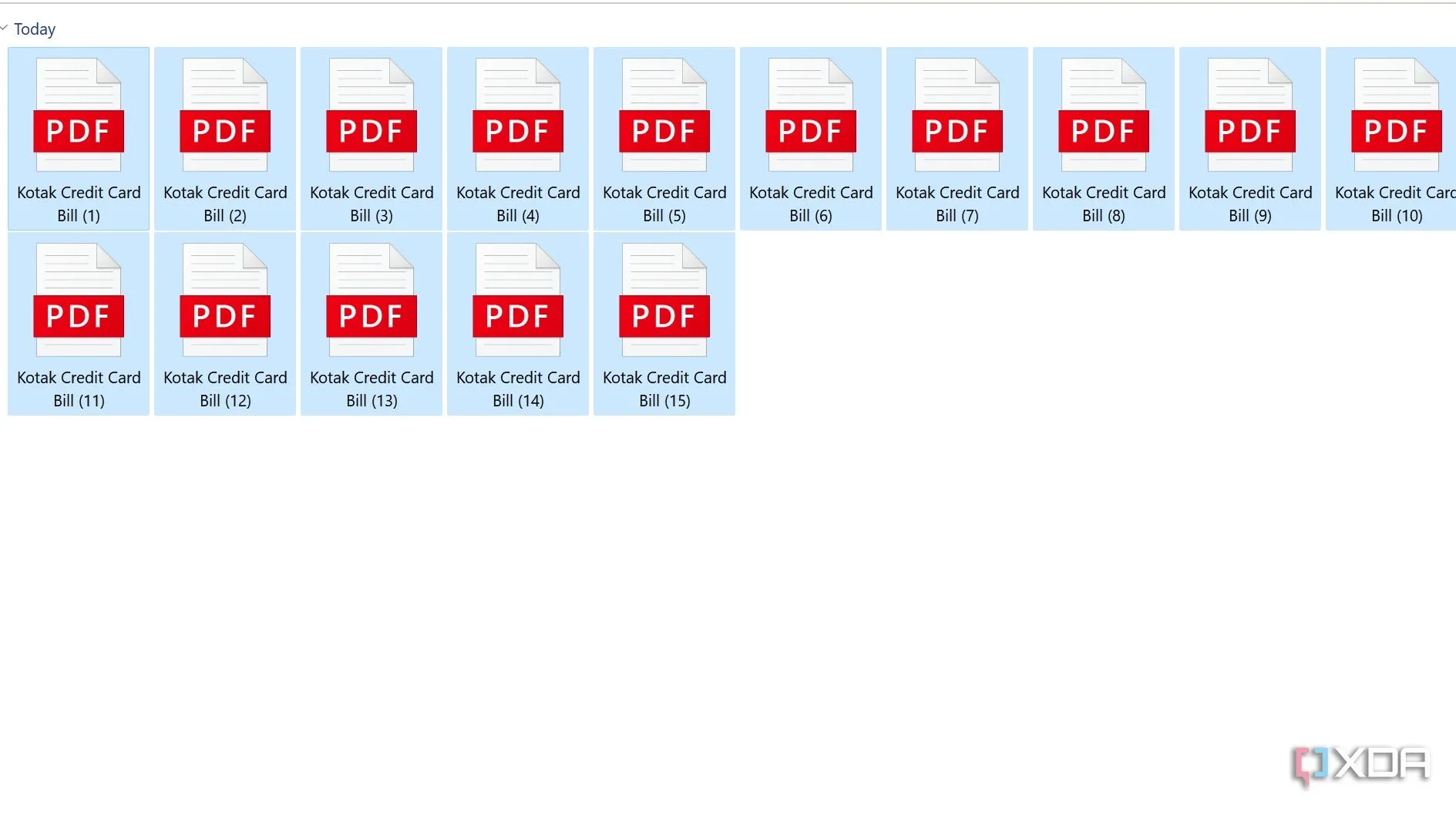 Các tệp tin đã được đổi tên hàng loạt trong File Explorer trên Windows 11 với số thứ tự.