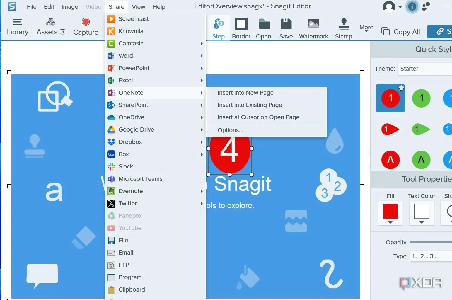 Các tùy chọn đồng bộ hóa Snagit với dịch vụ lưu trữ đám mây phổ biến