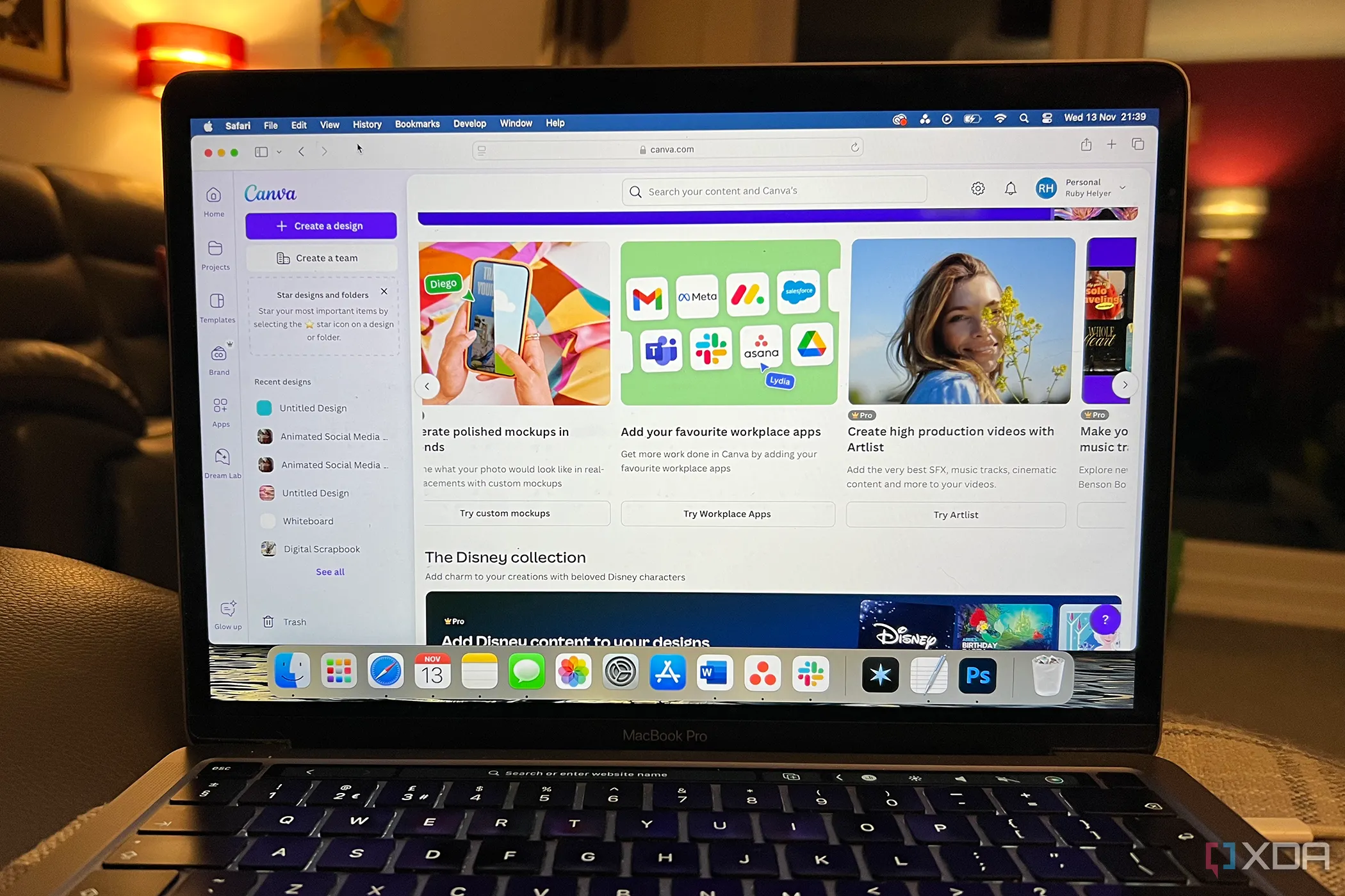 Các ứng dụng tích hợp của Canva (Canva Apps) hoạt động trên MacBook Pro