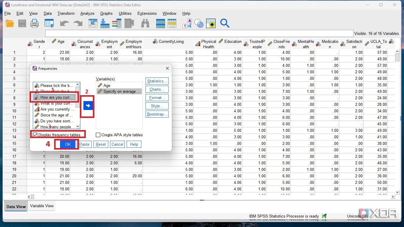 Cách tạo bảng tần số (Frequency Table) cho biến trong SPSS
