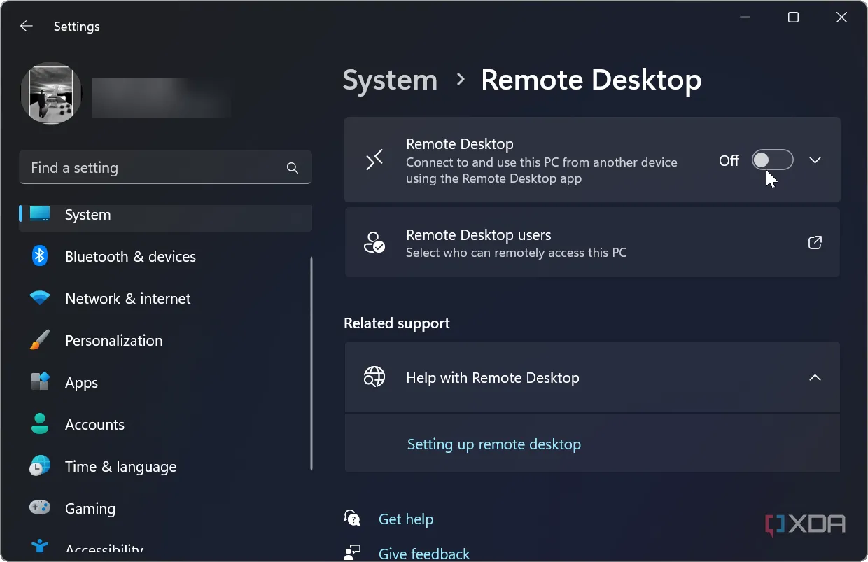 Cách tắt truy cập webcam từ xa bằng Remote Desktop trên Windows 11