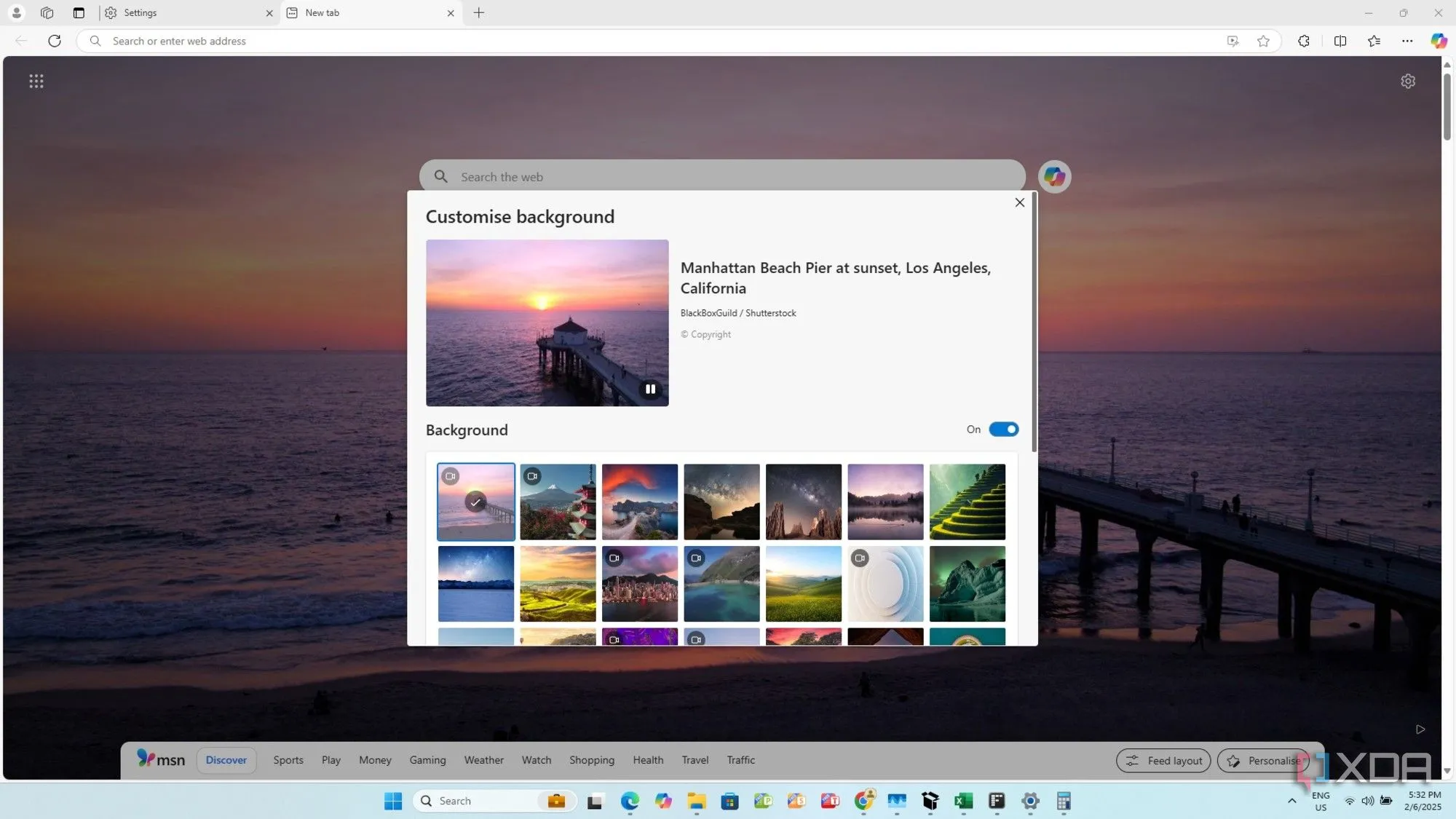 Cài đặt hình nền và tùy chỉnh trang chủ Microsoft Edge