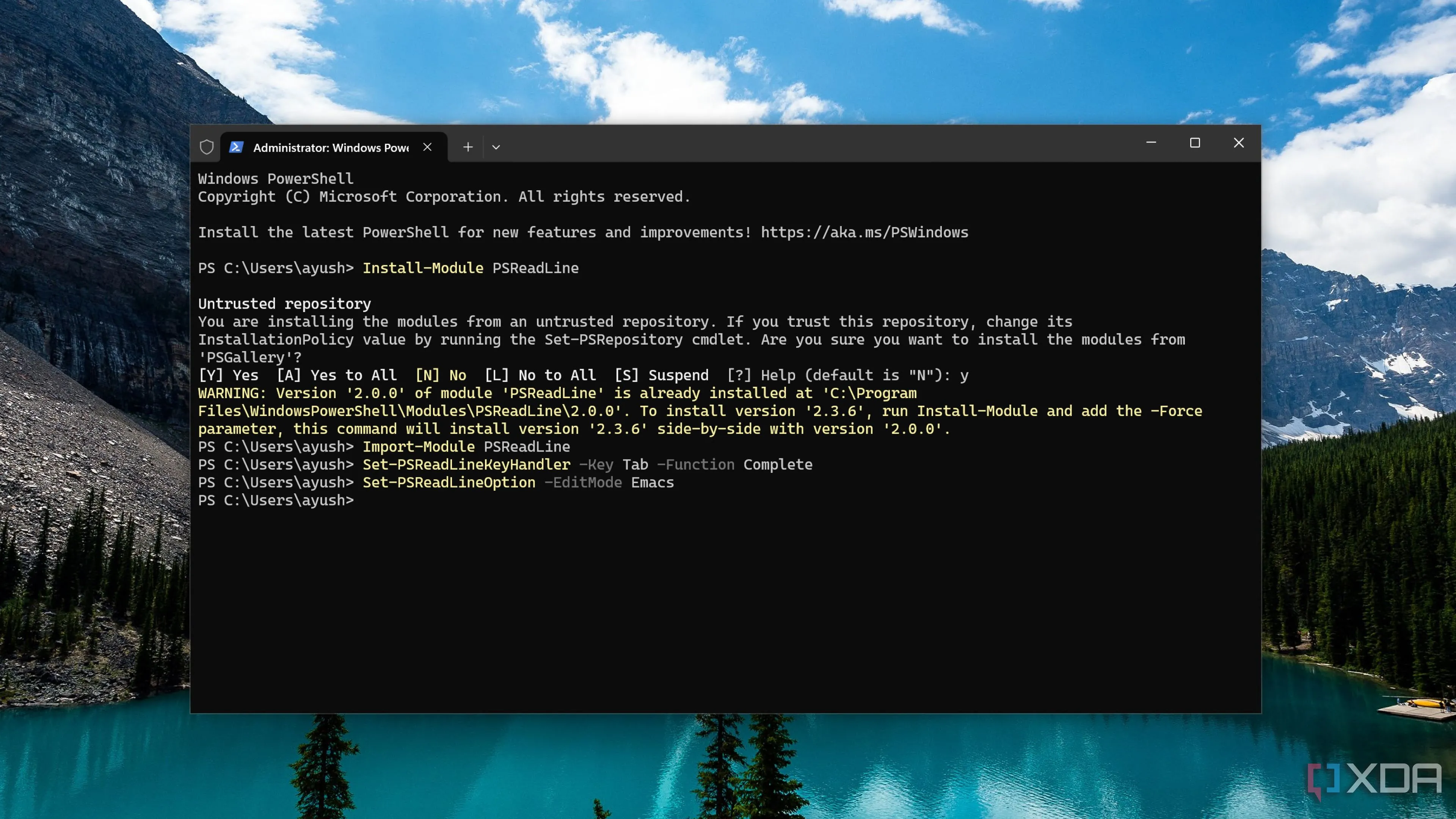 Cài đặt module PSReadLine để hỗ trợ tự động hoàn thành lệnh trong PowerShell