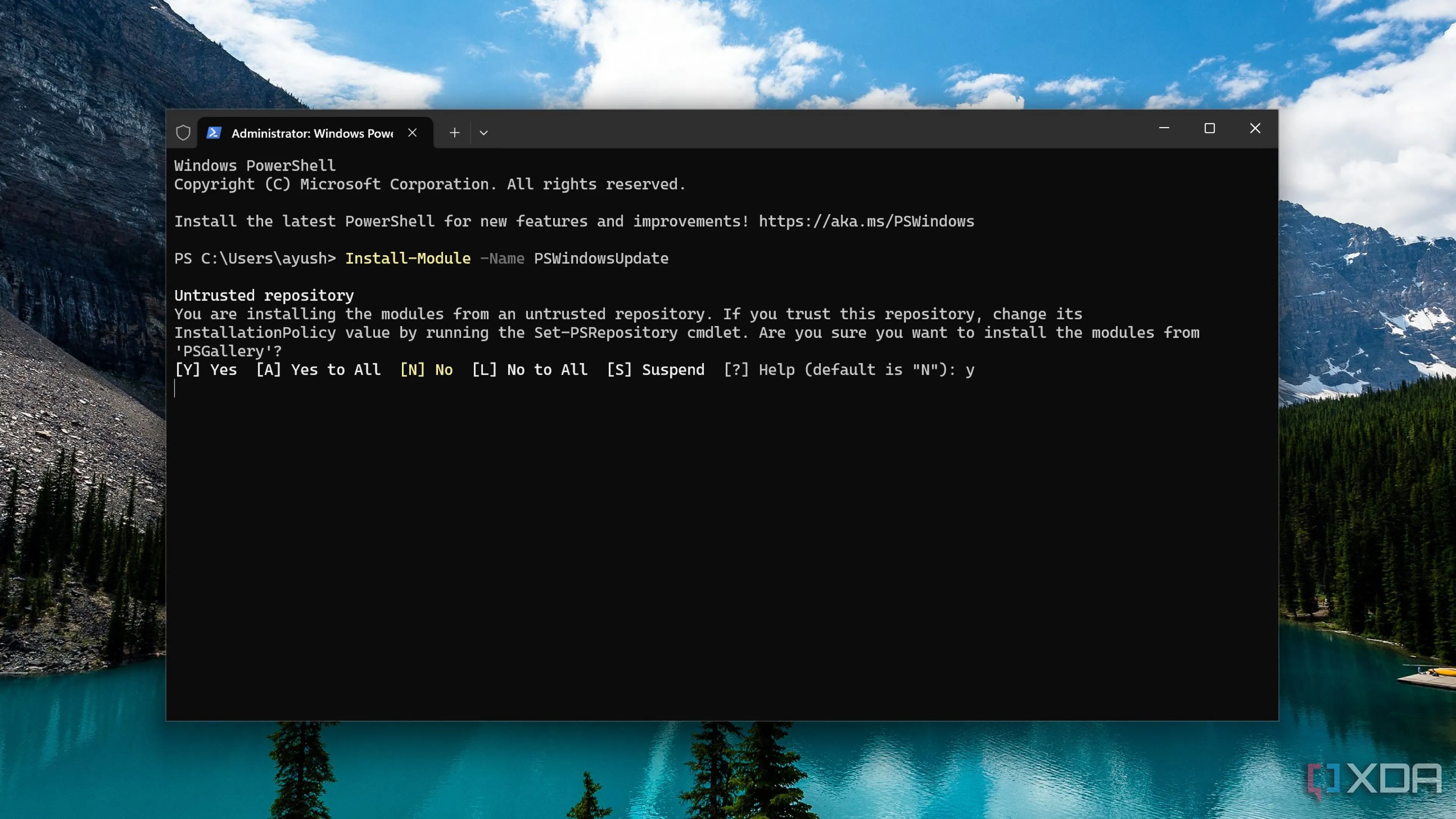 Cài đặt module PSWindowsUpdate để kiểm soát cập nhật Windows 11