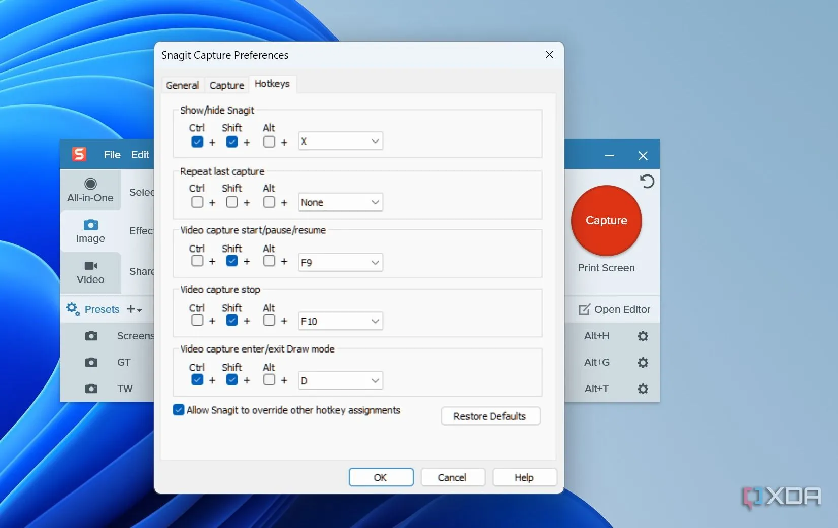 Cài đặt phím tắt tùy chỉnh trong Snagit để tăng năng suất