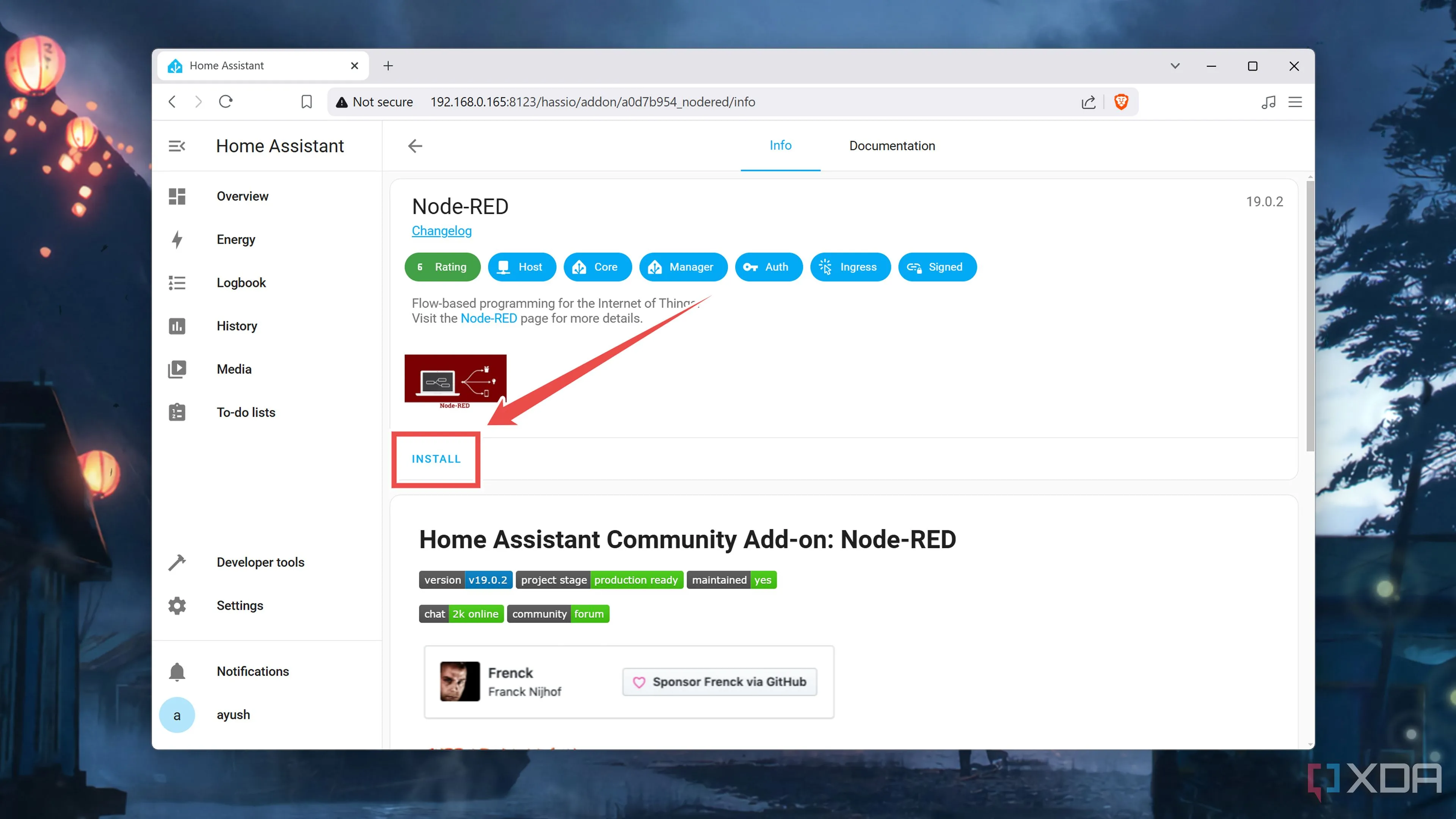 Cài đặt tiện ích Node-RED trong Home Assistant từ Add-on Store