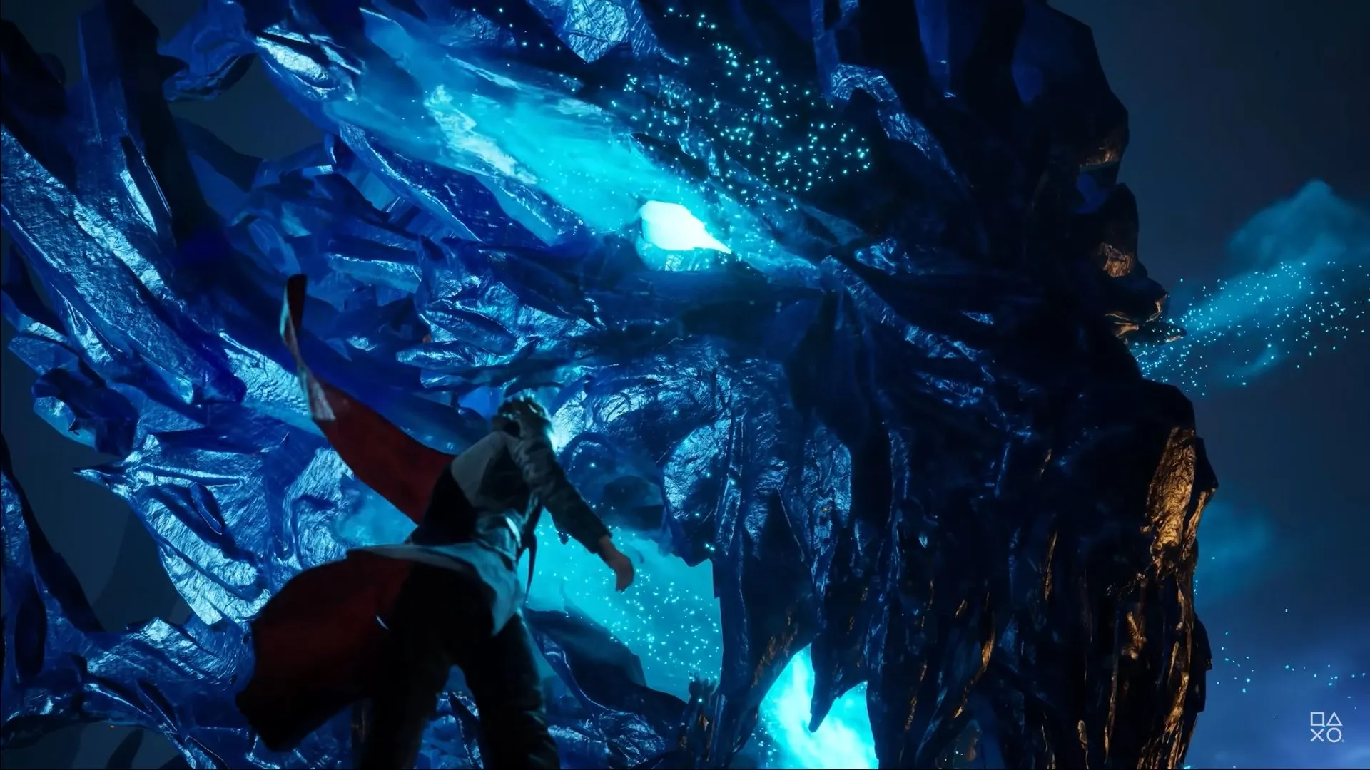 Cảnh chiến đấu hoành tráng từ game Lost Soul Aside với nhân vật chính tung chiêu thức đẹp mắt trong bối cảnh giả tưởng.