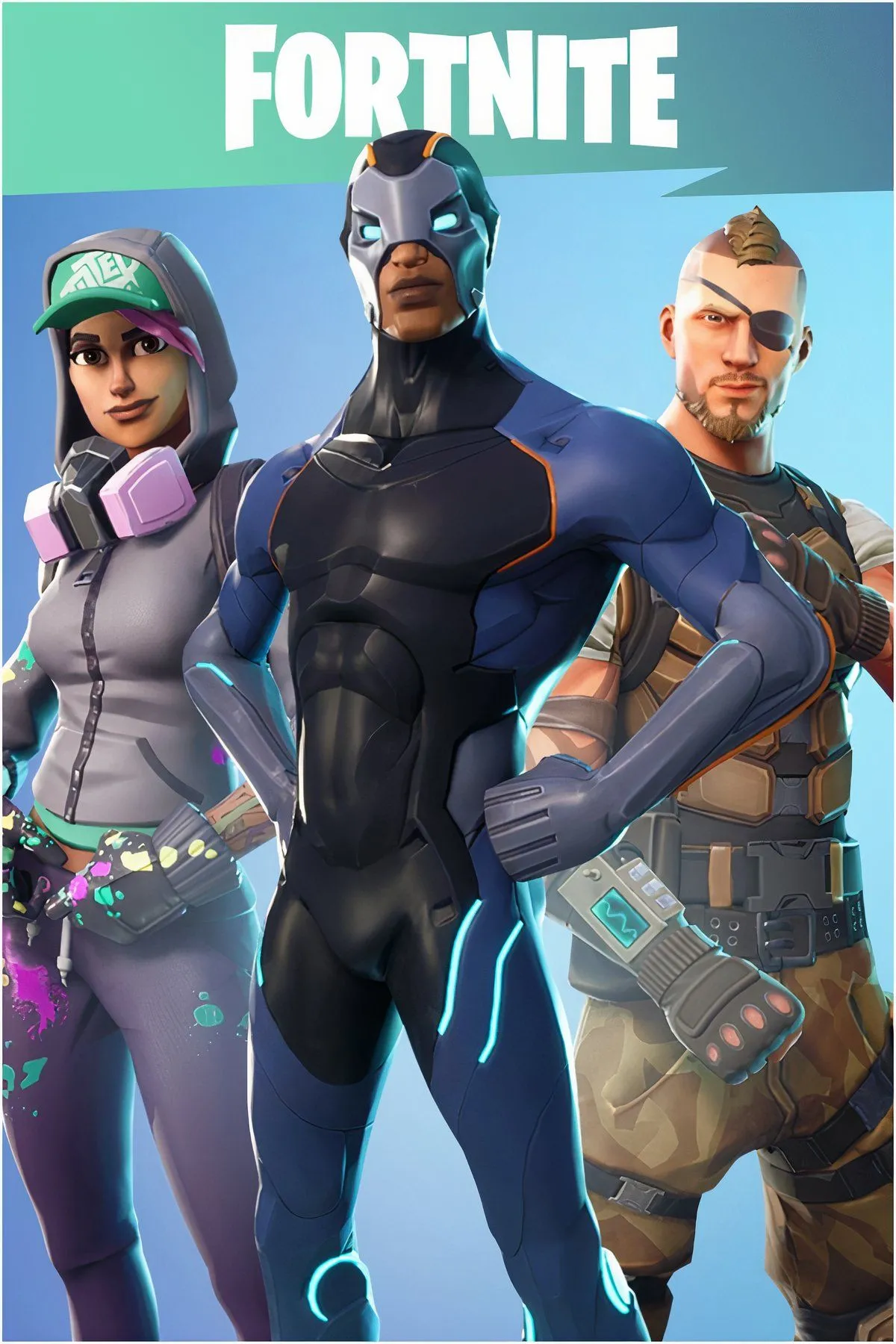 Cảnh chơi game Fortnite với nhiều nhân vật đang chiến đấu và xây dựng trong môi trường đầy màu sắc