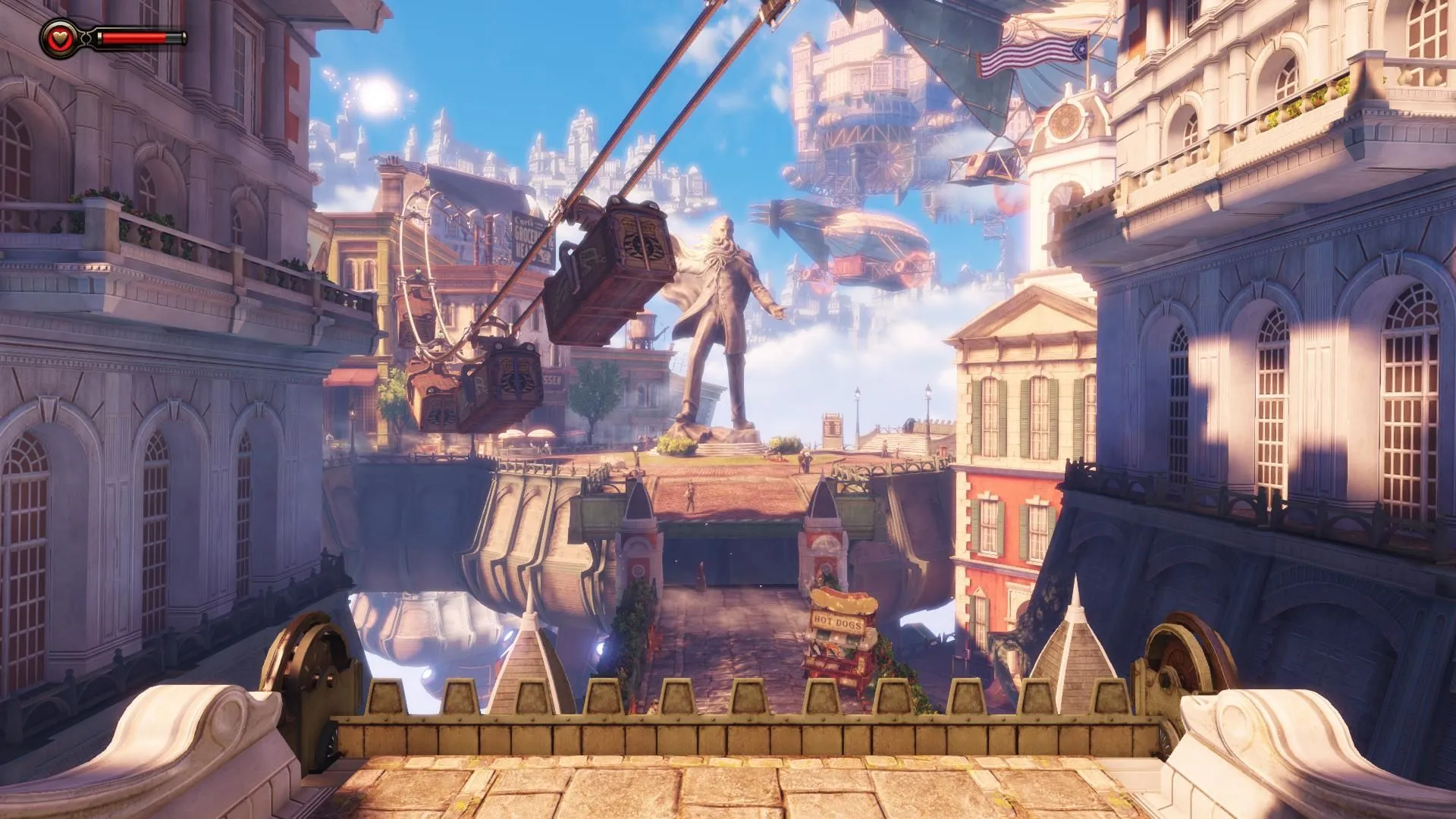 Cảnh chơi từ game BioShock Infinite, một tựa game nổi tiếng với cốt truyện lôi cuốn