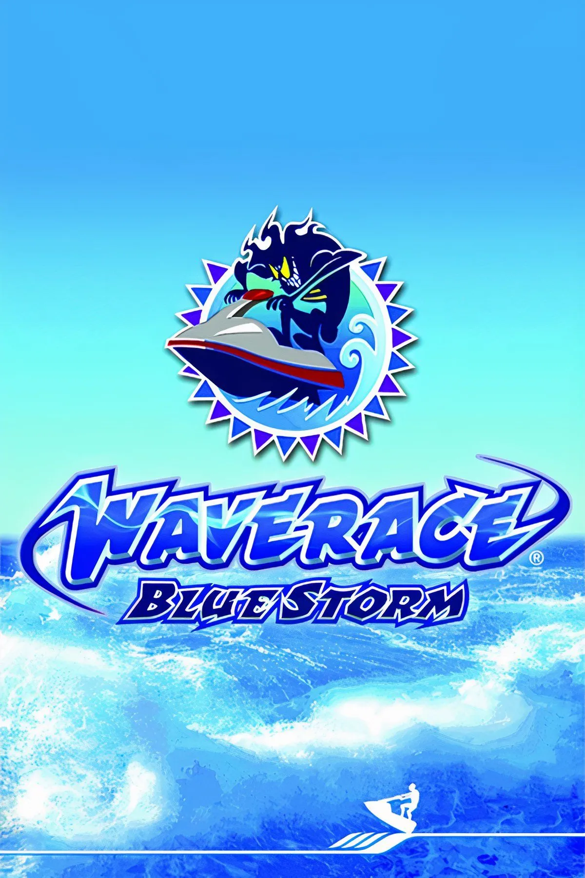 Cảnh đua mô tô nước đầy kịch tính trong Wave Race: Blue Storm với hiệu ứng sóng nước chân thực
