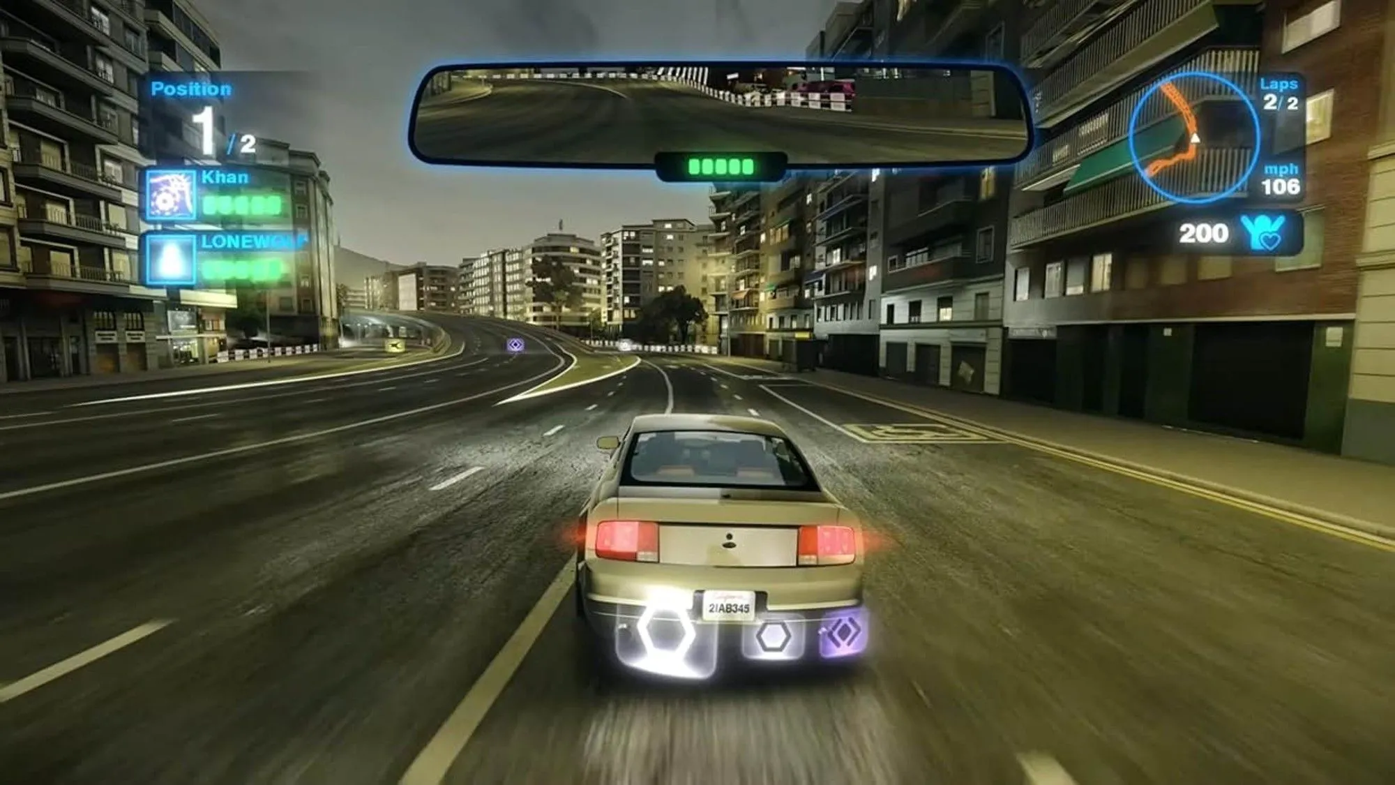 Cảnh đua xe đầy kịch tính trong tựa game Blur