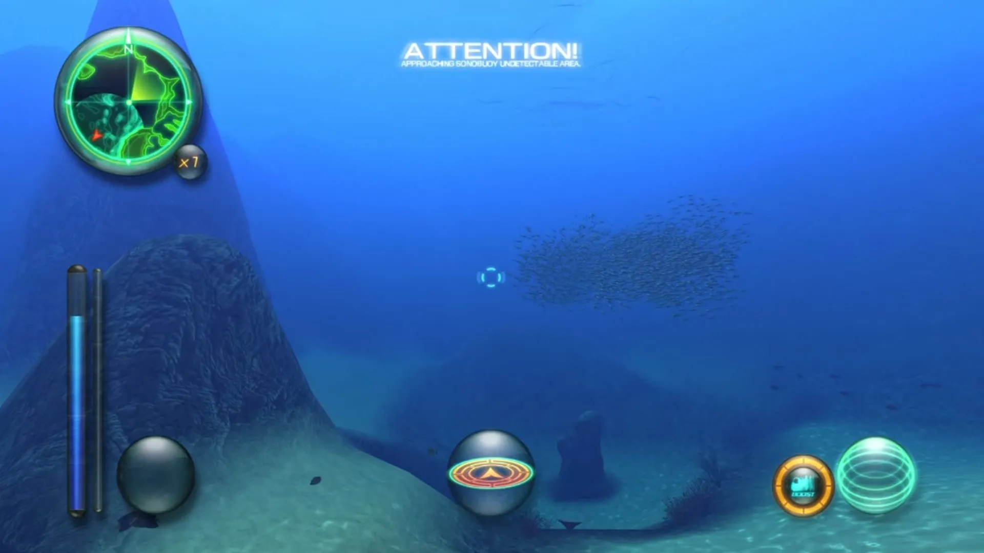 Cảnh gameplay của Aquanaut's Holiday: Hidden Memories, thể hiện môi trường dưới biển sâu