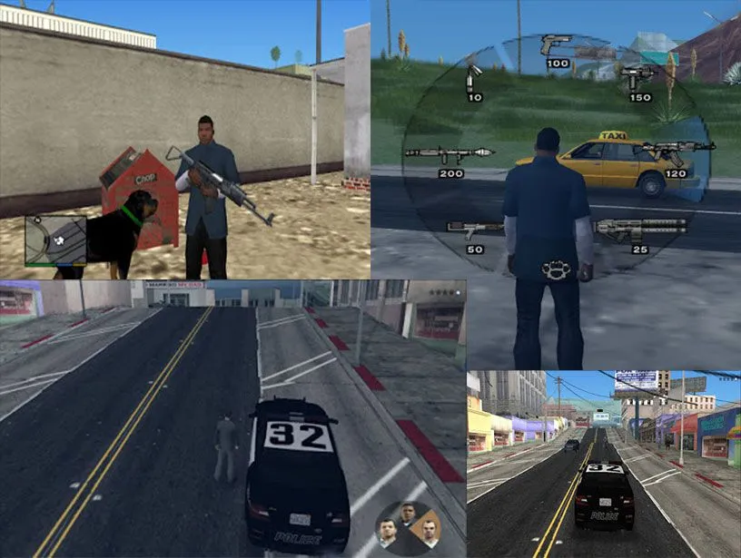Cảnh gameplay của bản mod Grand Theft Auto V Legacy trên PlayStation 2