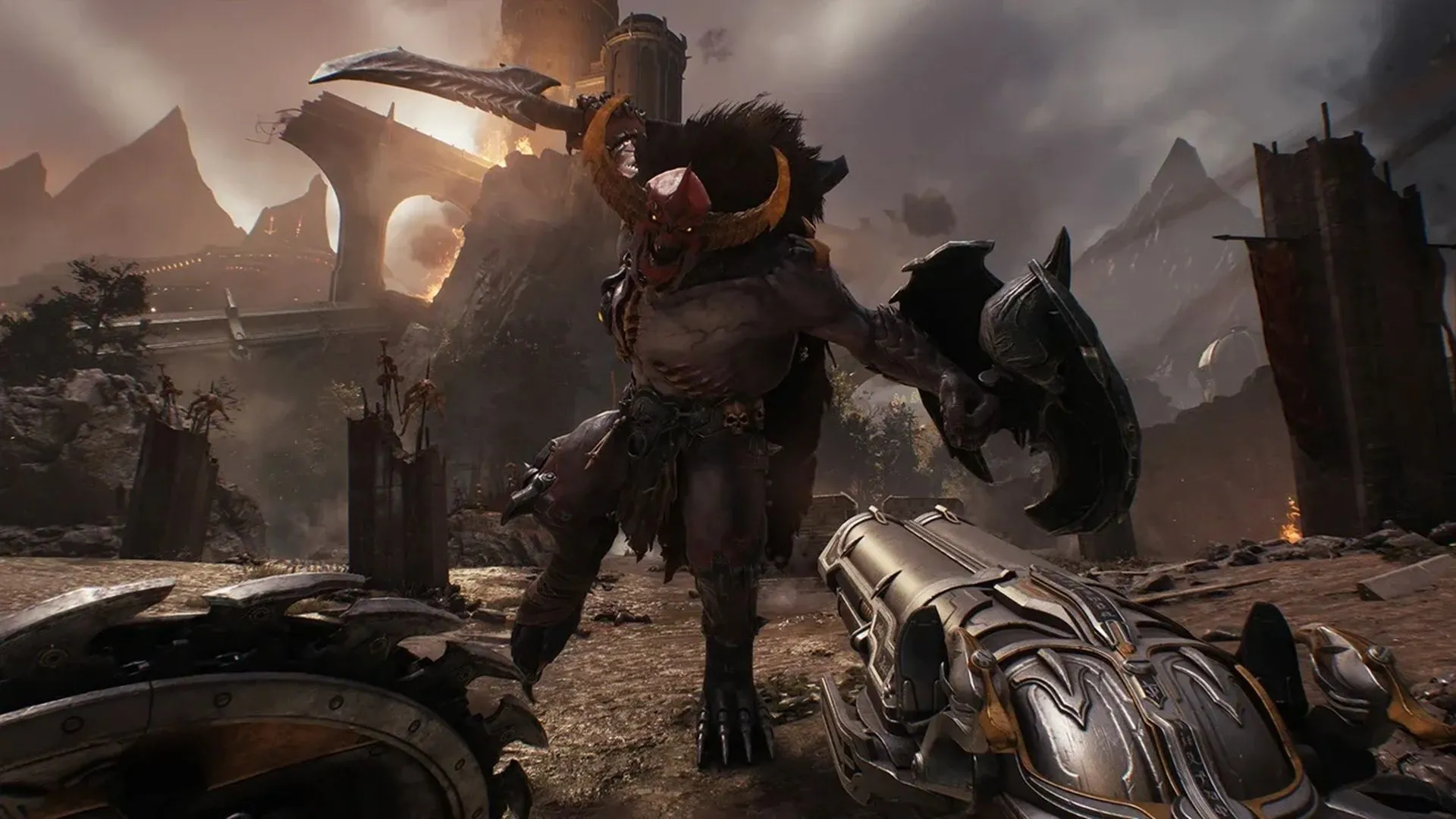 Cảnh gameplay hành động của Doom: The Dark Ages, một ví dụ về game trên Xbox Game Pass