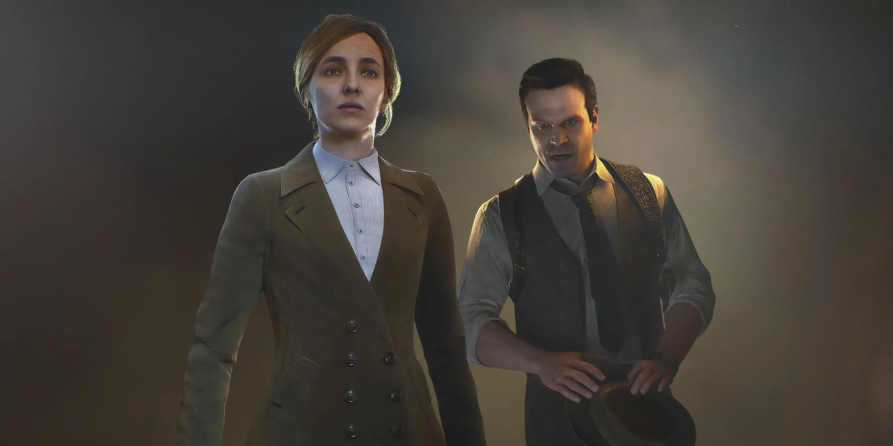 Cảnh quay điện ảnh của Emily Hartwood và Edward Carnby trong tựa game kinh dị Alone in the Dark