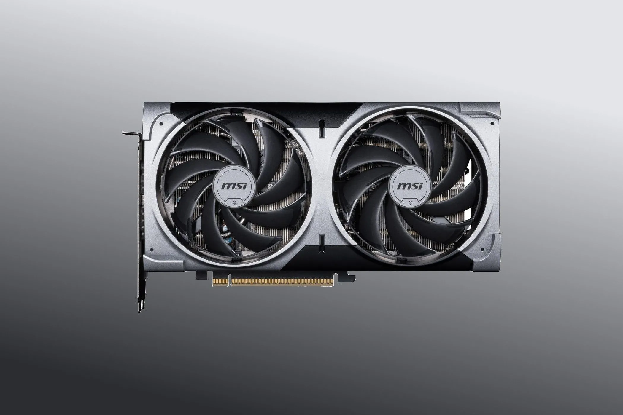 Card đồ họa MSI GeForce RTX 5070 Ventus 2X OC với thiết kế tản nhiệt kép.