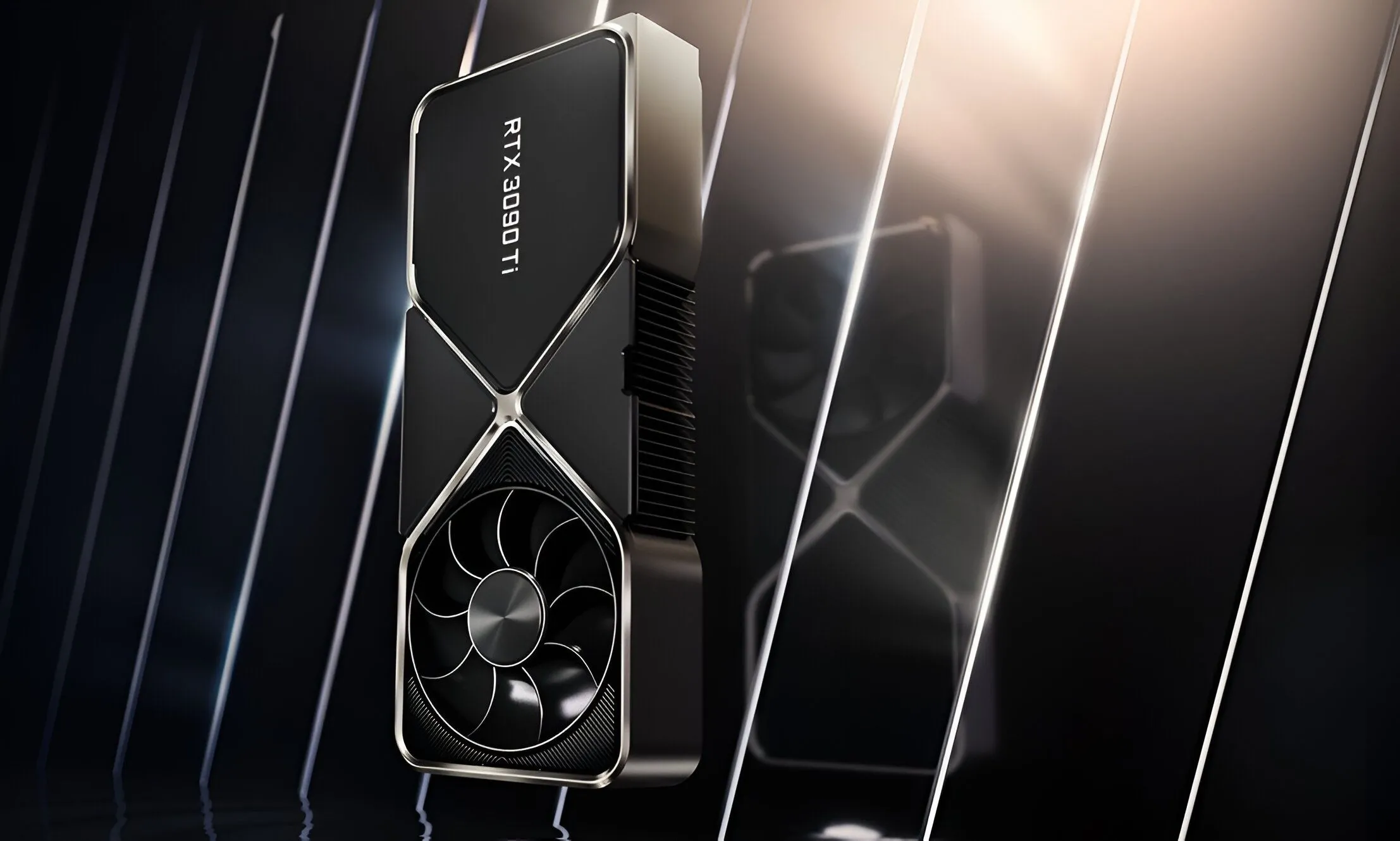 Card đồ họa NVIDIA RTX 3090 Ti với thiết kế mạnh mẽ, biểu tượng của sức mạnh xử lý đồ họa cao cấp, phù hợp cho gaming 4K.