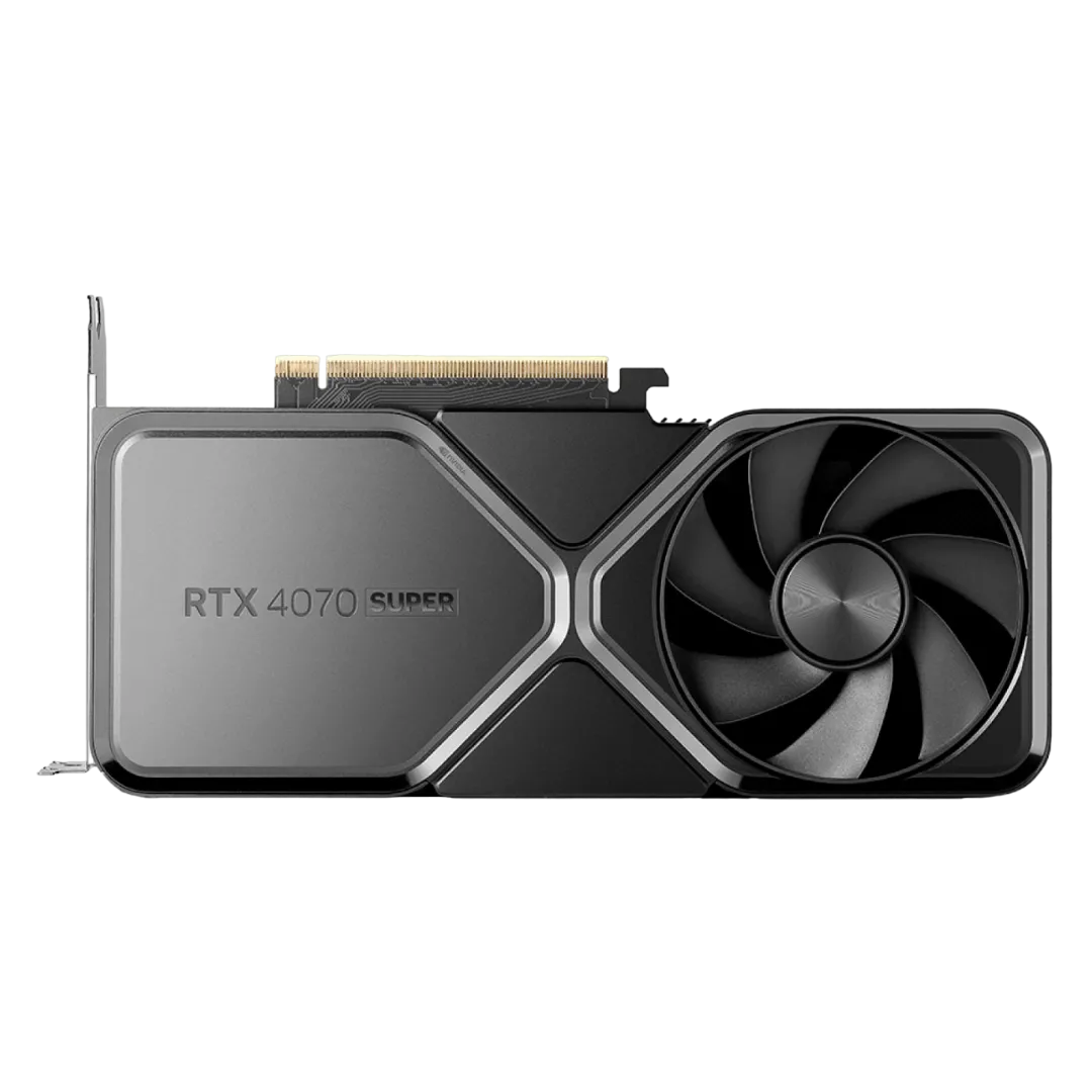 Card đồ họa Nvidia RTX 4070 Super Founders Edition nhìn từ phía sau