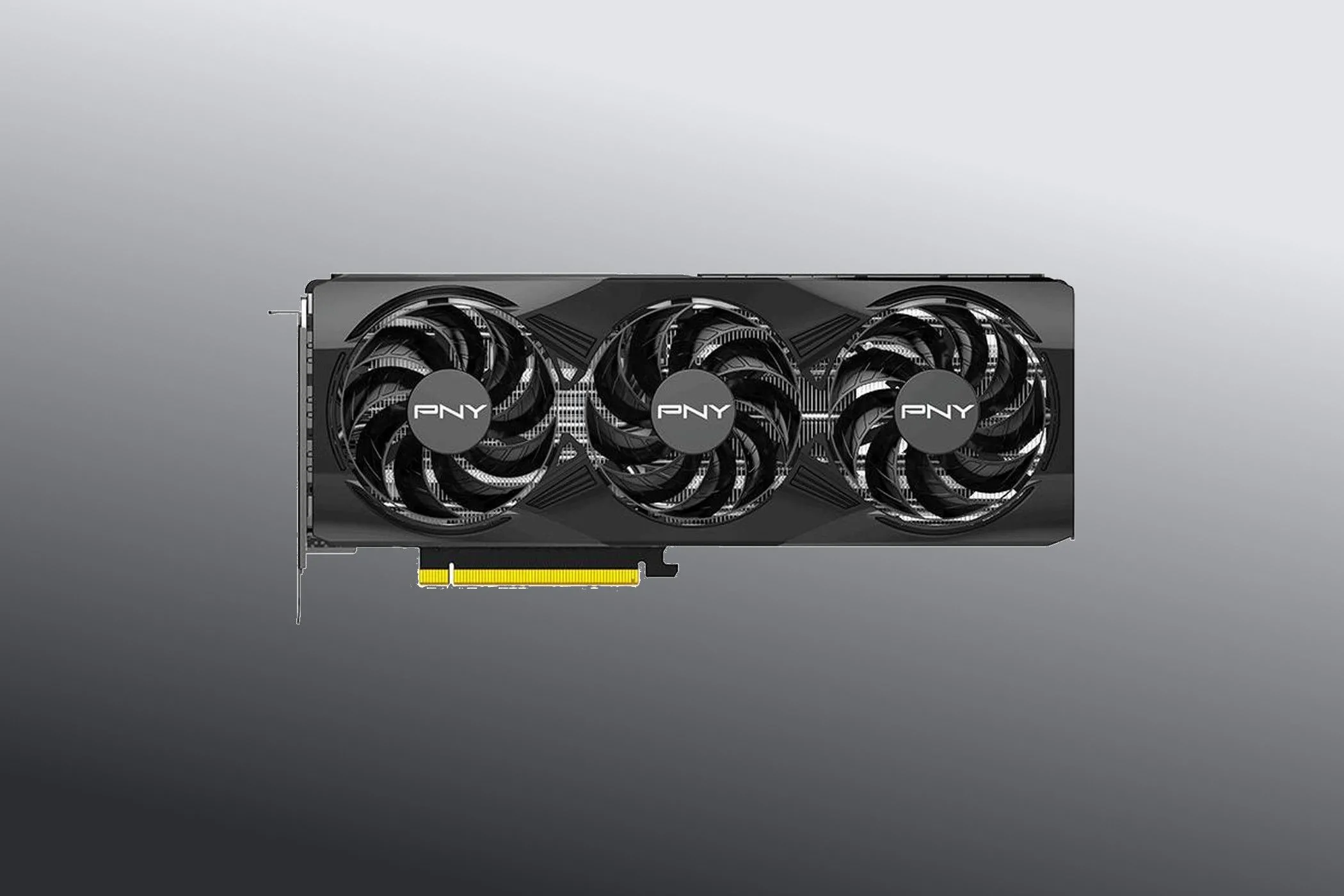 Card đồ họa PNY GeForce RTX 5070 OC với thiết kế đơn giản, tập trung vào hiệu suất.