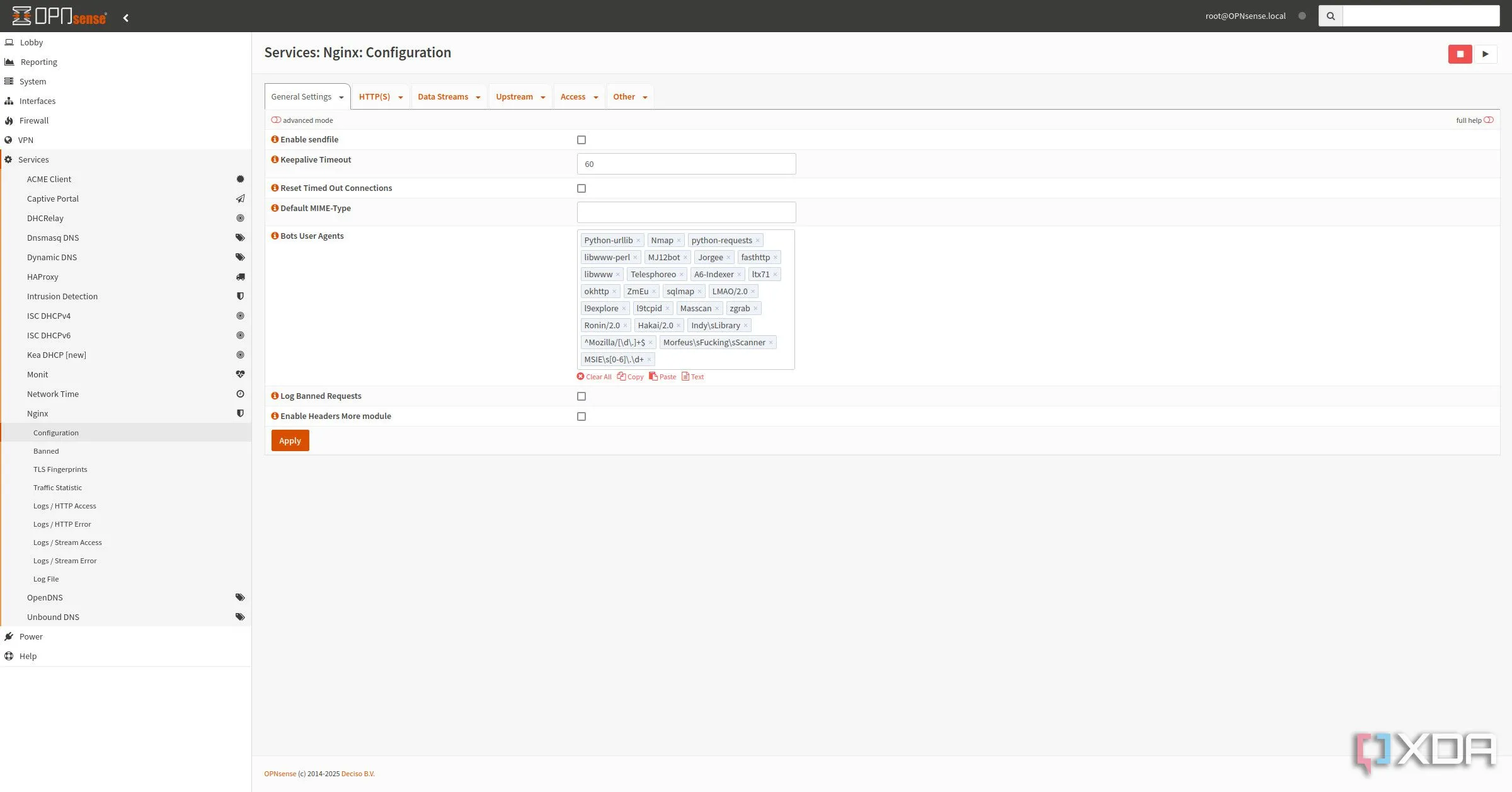 Cấu hình Nginx trong giao diện OPNsense