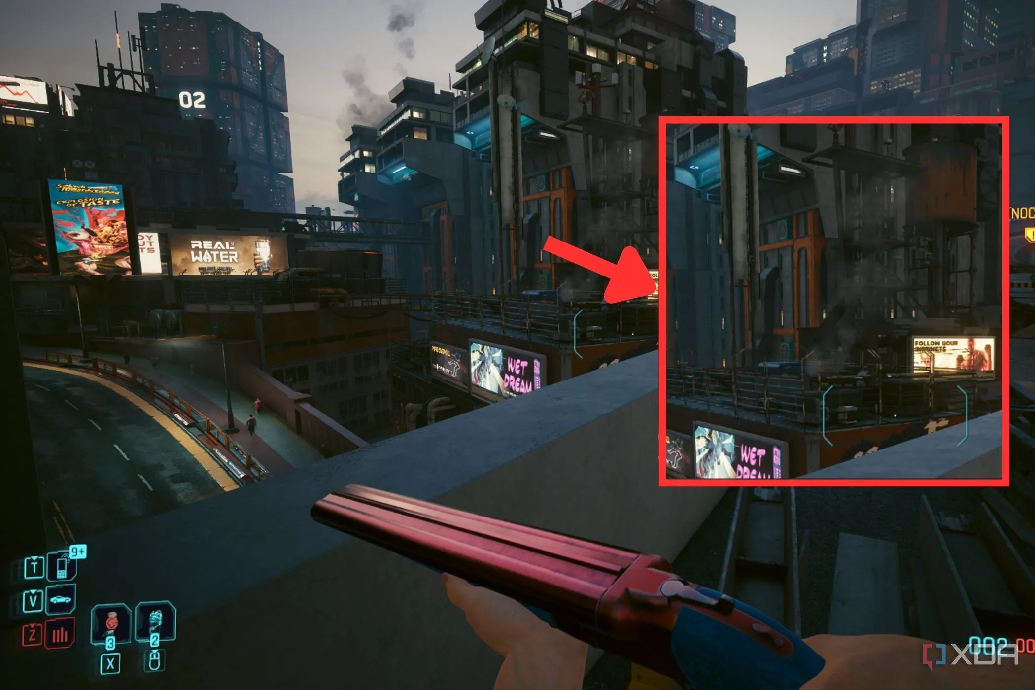 Chất lượng hình ảnh trong game Cyberpunk 2077 khi bật tính năng tạo khung hình DLSS