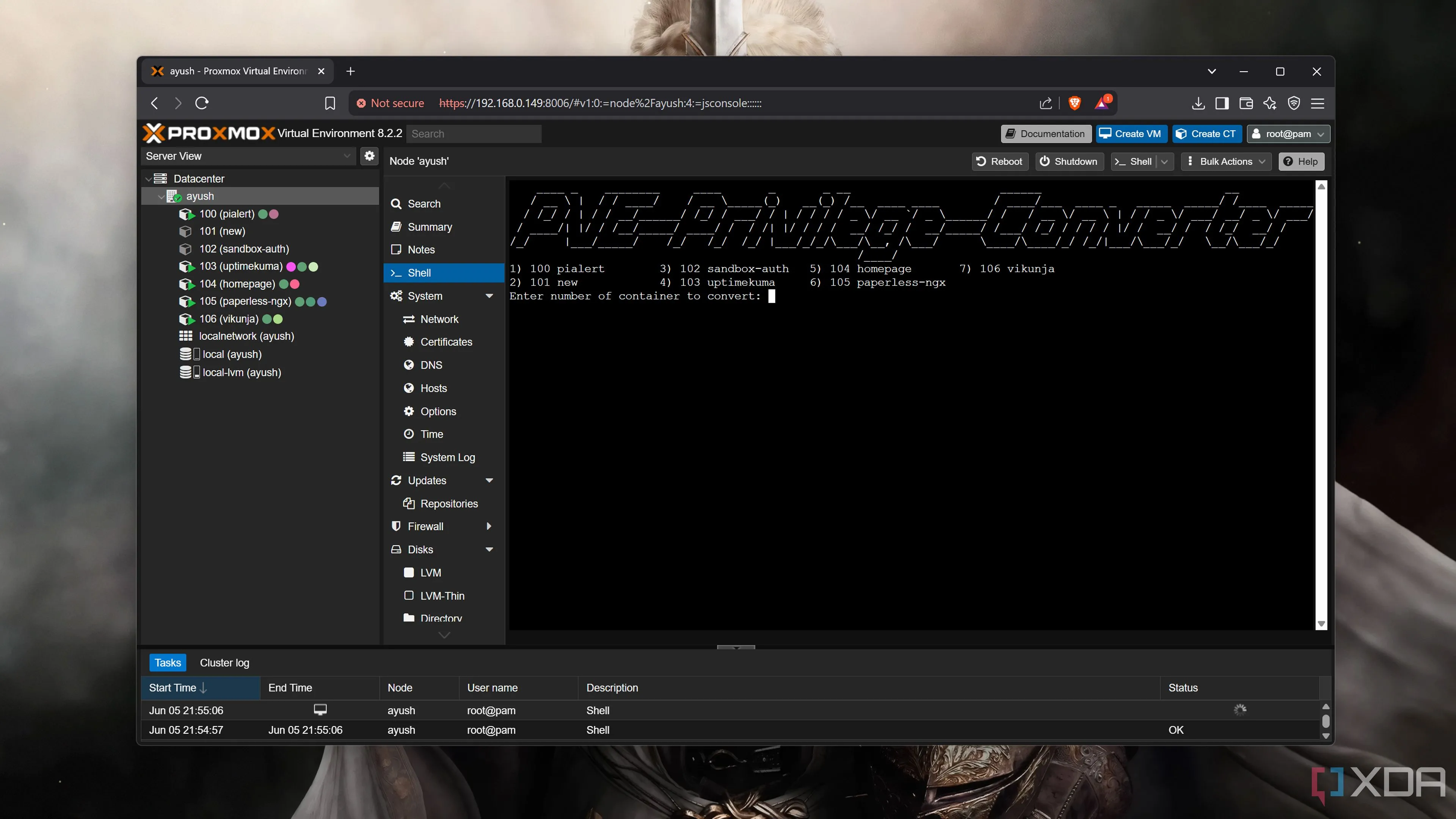 Chạy script PVE Privilege Converter để thay đổi quyền truy cập giữa container đặc quyền và không đặc quyền trong Proxmox