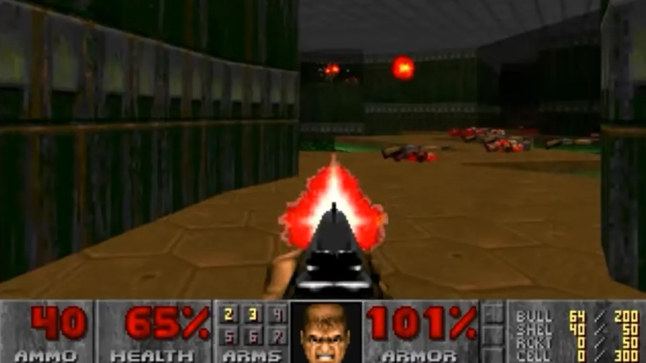 Chơi game Doom cổ điển được render dưới dạng ký tự ASCII trong một tập tin TXT