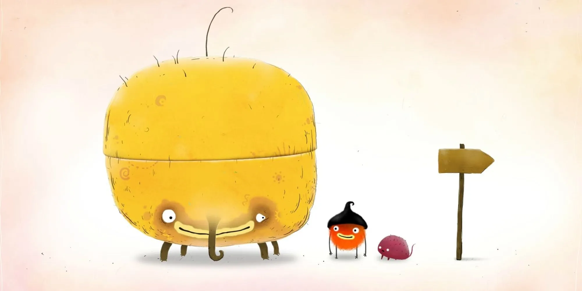 Chuchel và Kekel đang cạnh tranh để giành lấy trái cherry quý giá trong game