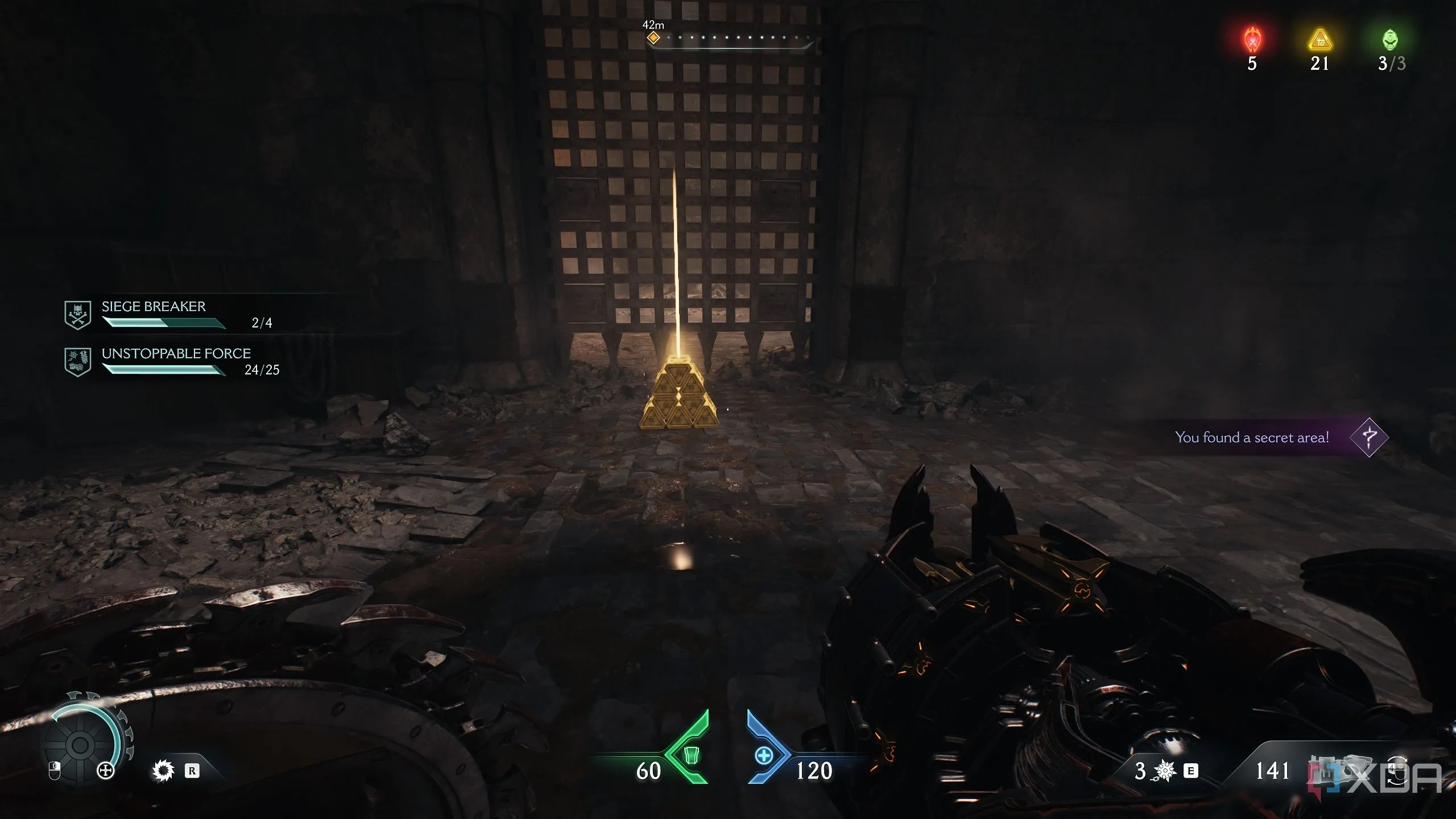 Cọc vàng trong một khu vực bí mật của Doom The Dark Ages