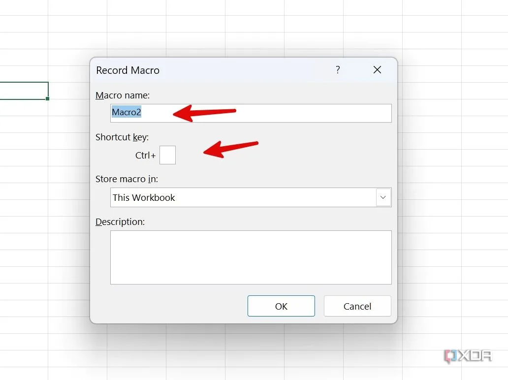 Đặt tên và phím tắt cho Macro trong Excel