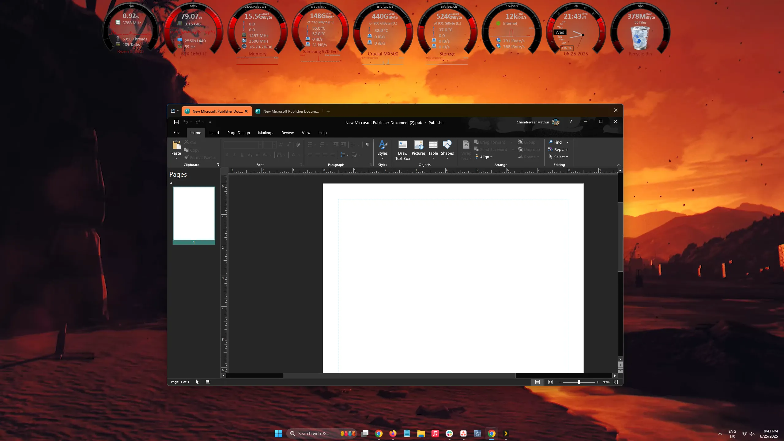 Desktop Windows đã được tùy biến với Wallpaper Engine, Groupy, Rainmeter và TranslucentTB cùng các icon ẩn