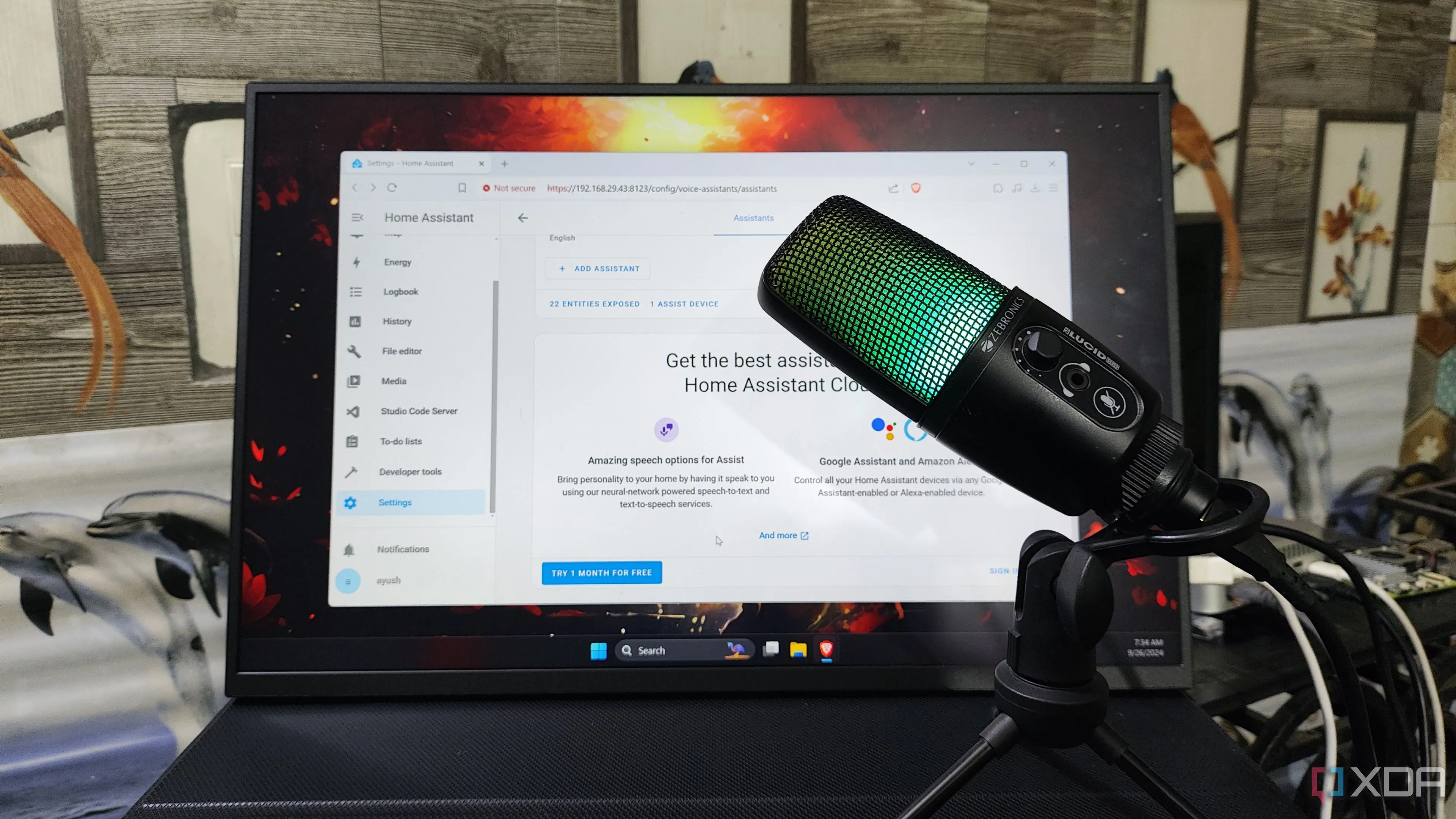 Điều khiển Home Assistant bằng giọng nói thông qua microphone và màn hình hiển thị
