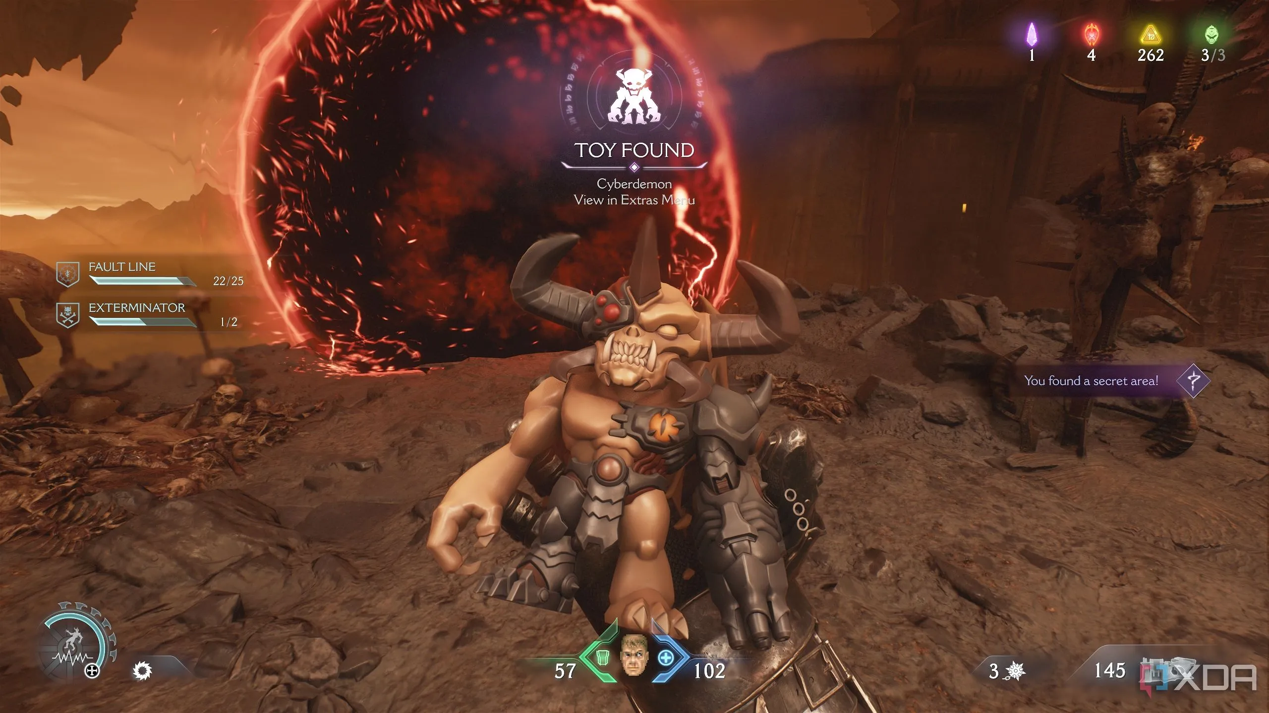Đồ chơi Cyberdemon có thể thu thập được trong khu vực bí mật 4 của Doom The Dark Ages Chương 10.