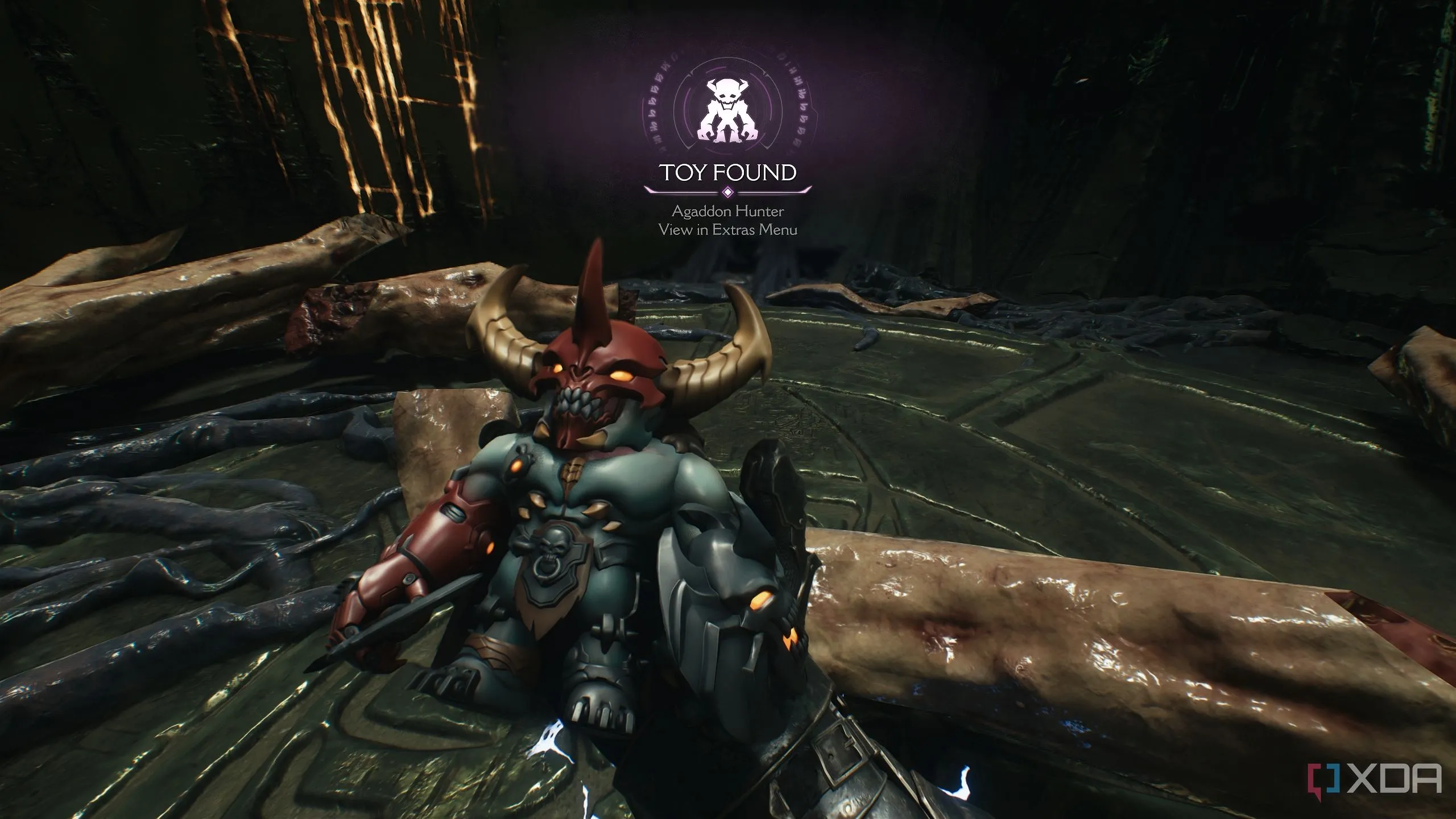 Đồ chơi sưu tầm Agaddon Hunter trong Chapter 15 của Doom: The Dark Ages.