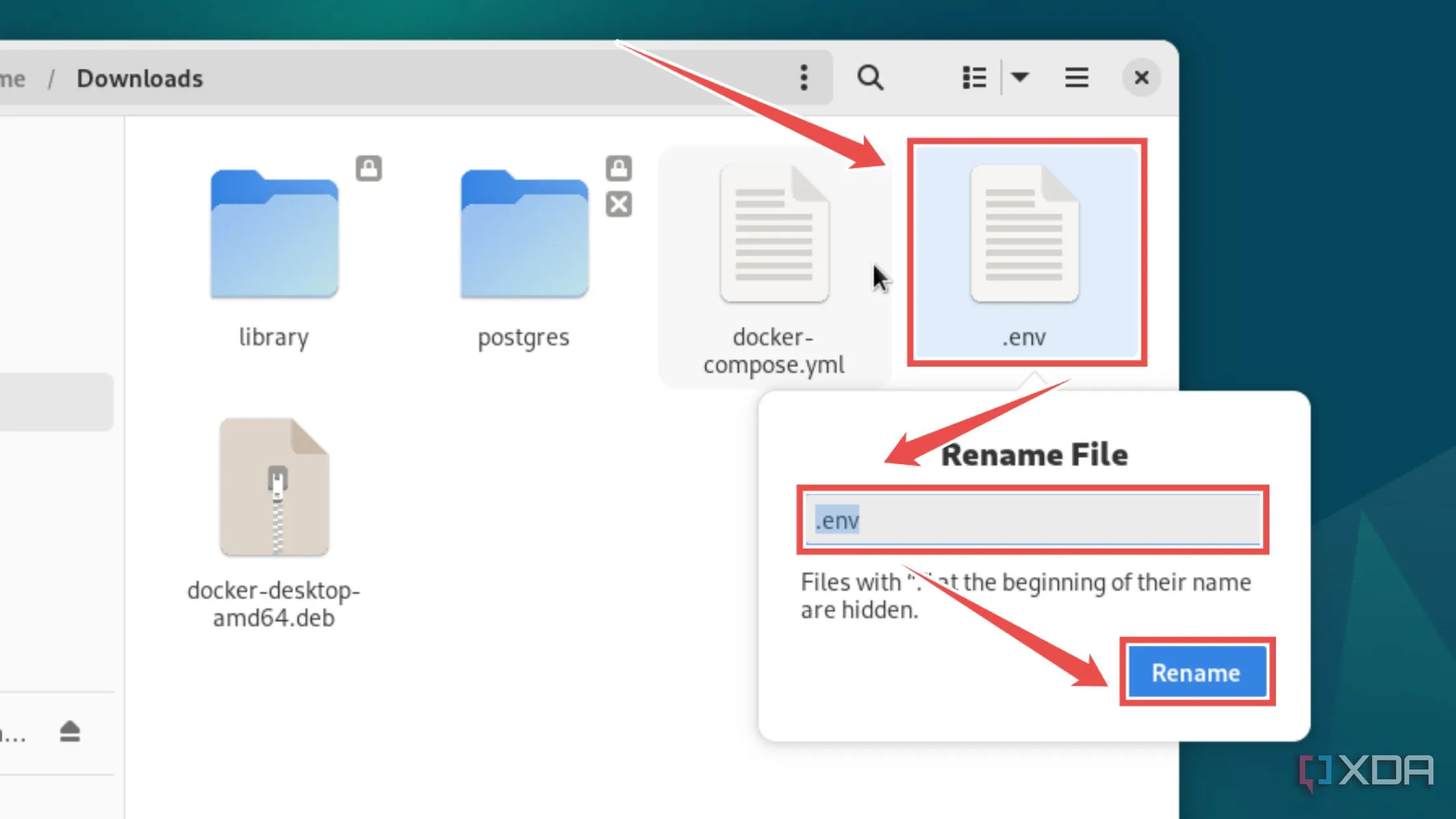 Đổi tên file example.env thành .env trước khi triển khai Immich