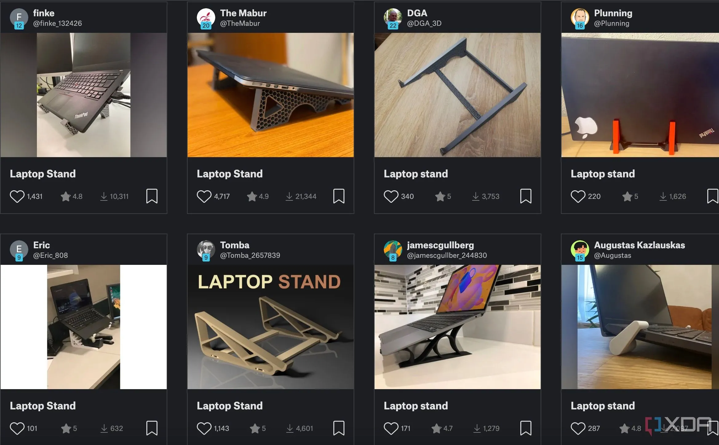 Giá đỡ laptop được in 3D với thiết kế công thái học, giúp nâng cao màn hình và tối ưu không gian làm việc.