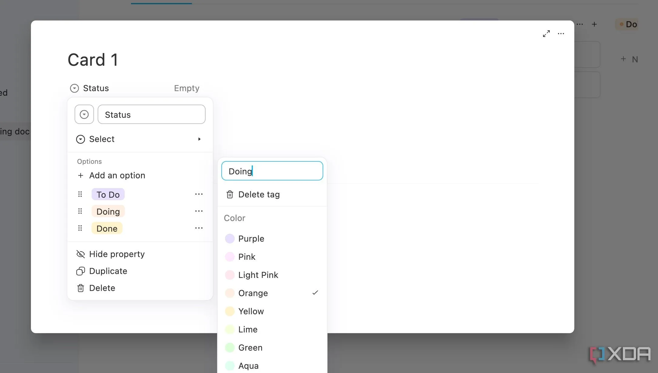Giao diện AppFlowy hiển thị các tác vụ dự án được sắp xếp trong bảng Kanban với các cột trạng thái khác nhau