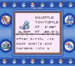 Giao diện bản đồ và lựa chọn Pokemon trong Pokemon Blue.